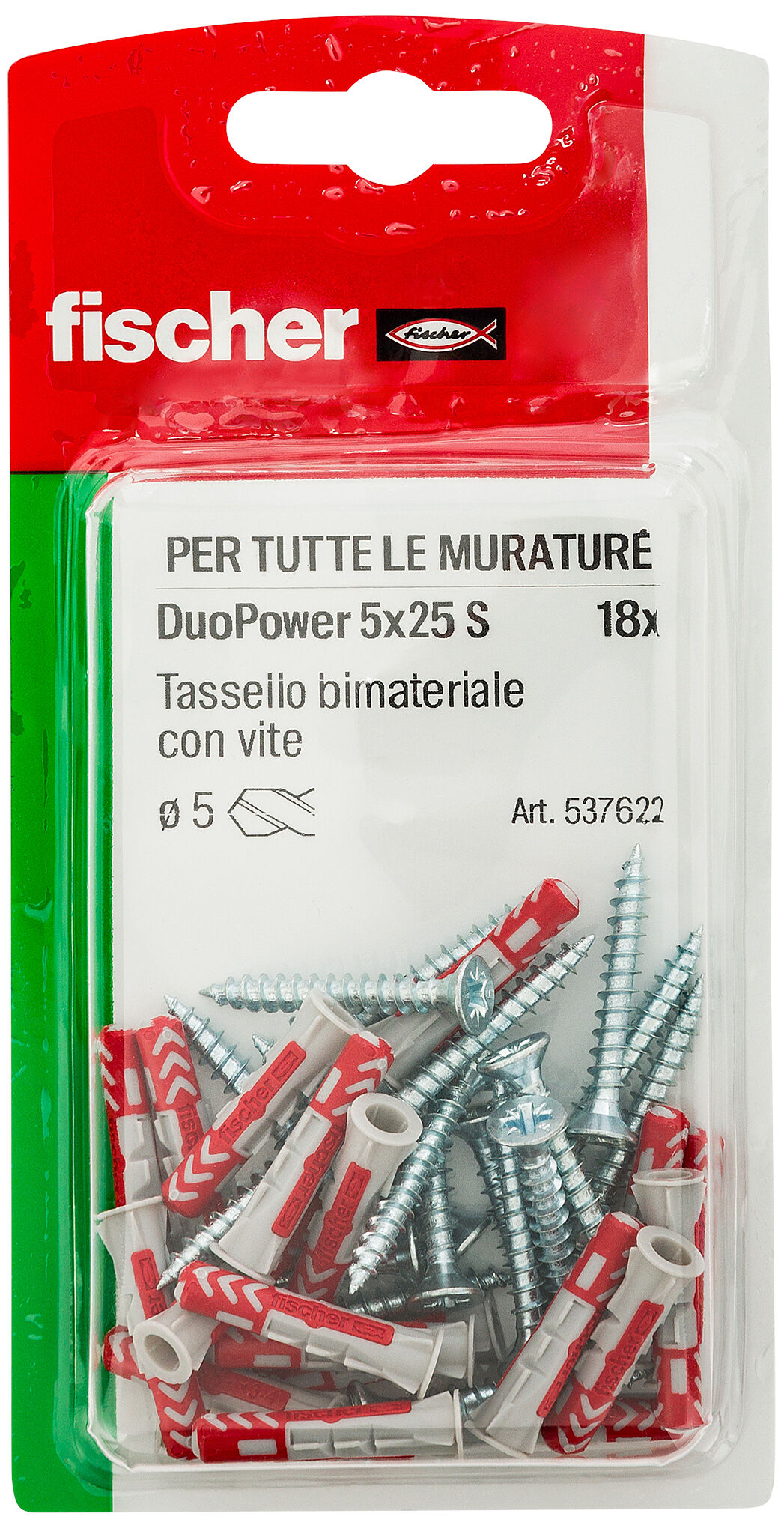 Confezione: "DuoPower 5 S tassello con vite in blister"
