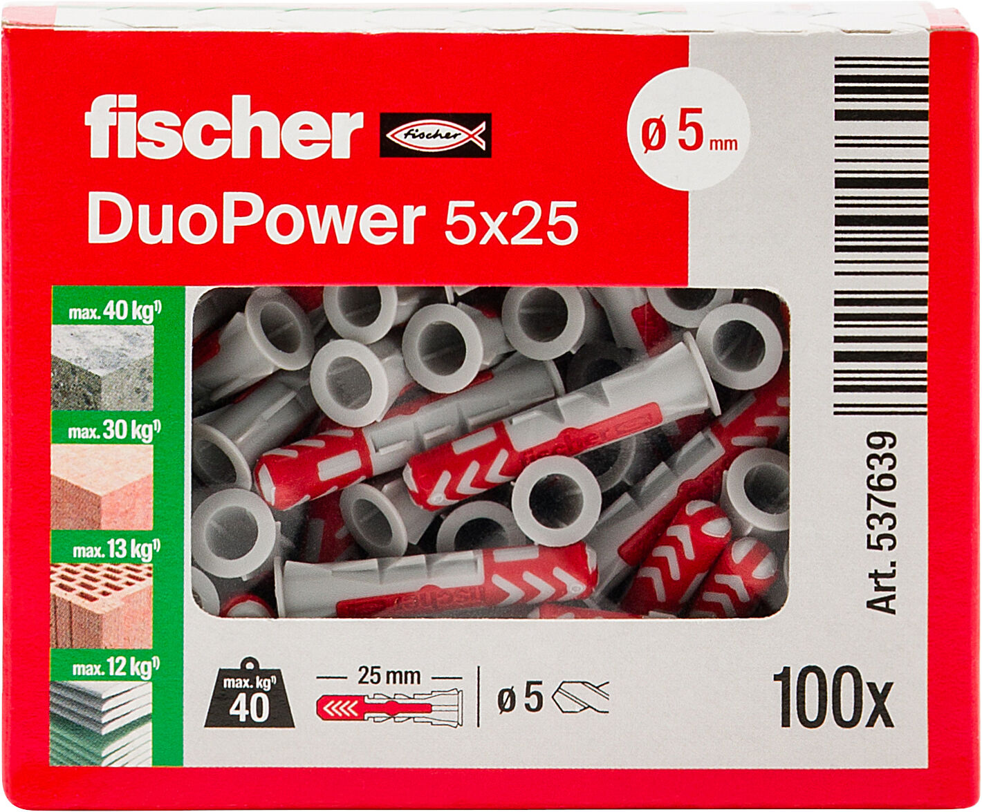 Confezione: "DuoPower 5x25 tassello"