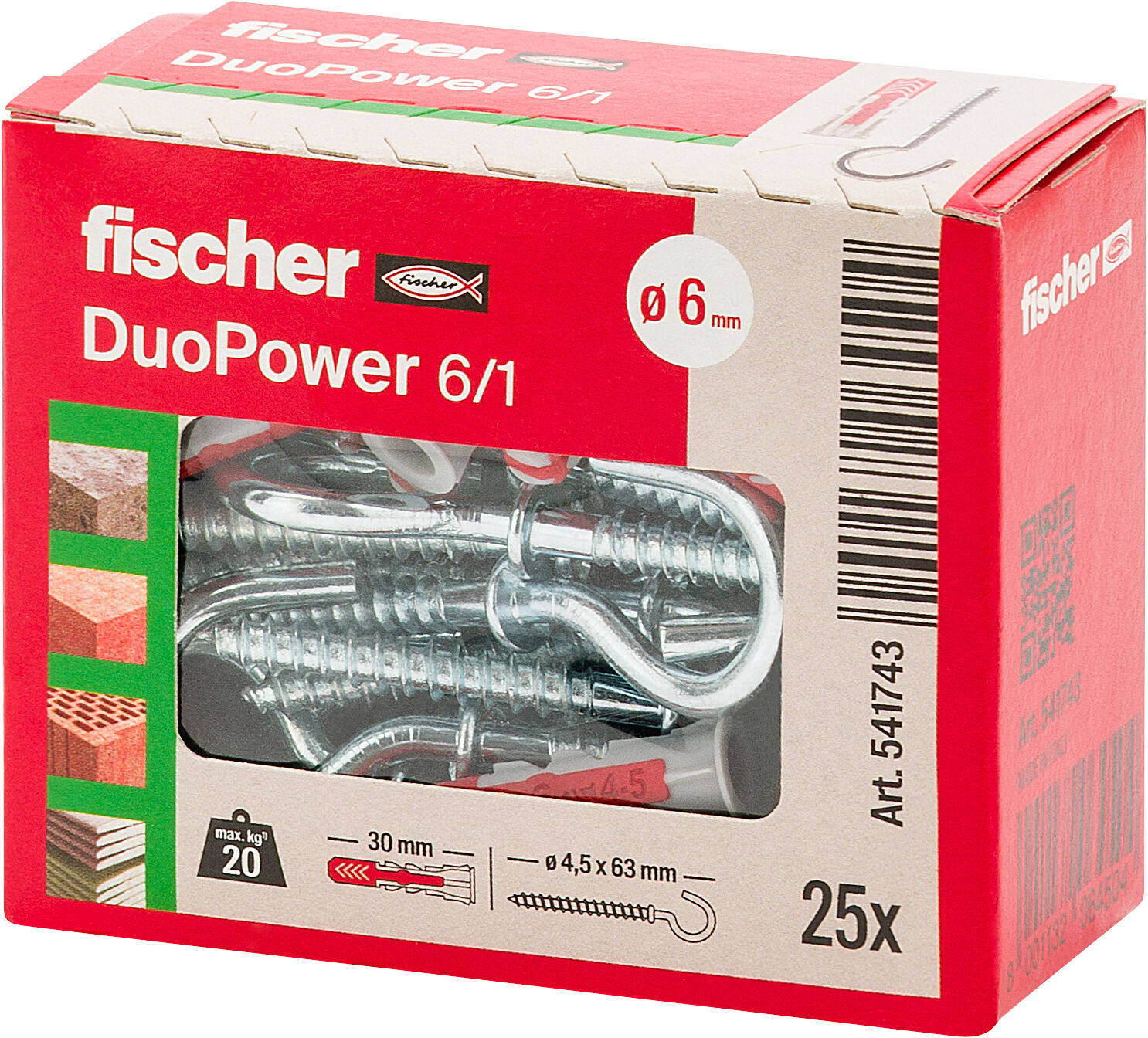 Confezione: "DuoPower 6/1 tassello con occhiolo aperto"