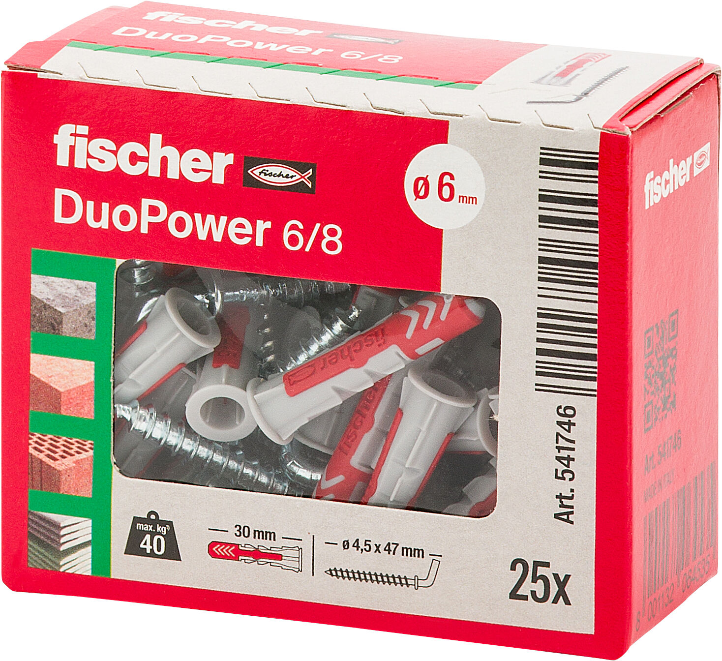 Confezione: "DuoPower 6/8 tassello con gancio corto"