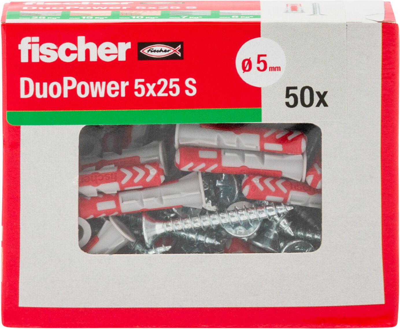 Confezione: "DuoPower 5x25 S Y tassello con vite"