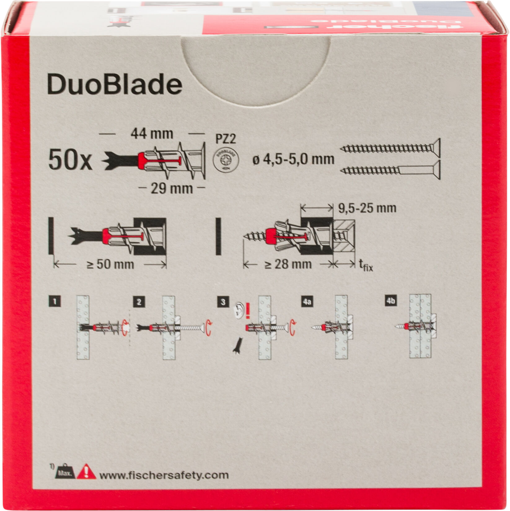 Packaging: "fischer Alçıpan sabitleme DuoBlade"