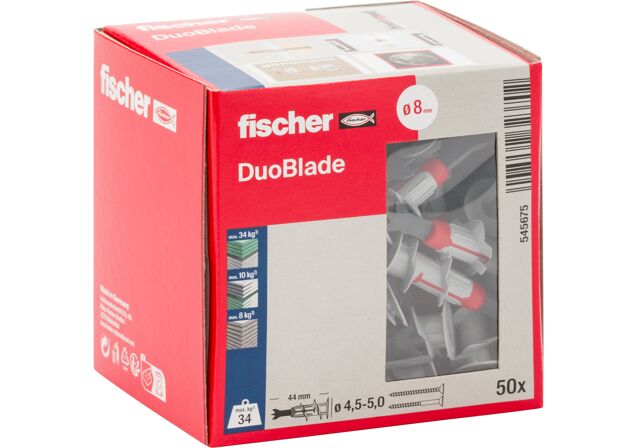 Emballasje: "fischer gipsplugg DuoBlade (NOBB 55420994)"