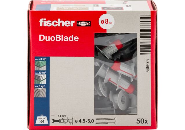 Packaging: "fischer gipszkarton dübel DuoBlade"
