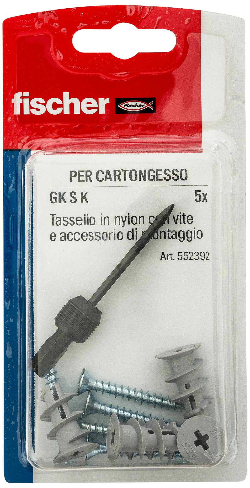 Confezione: "GK S Fissaggio per cartongesso con vite in blister"