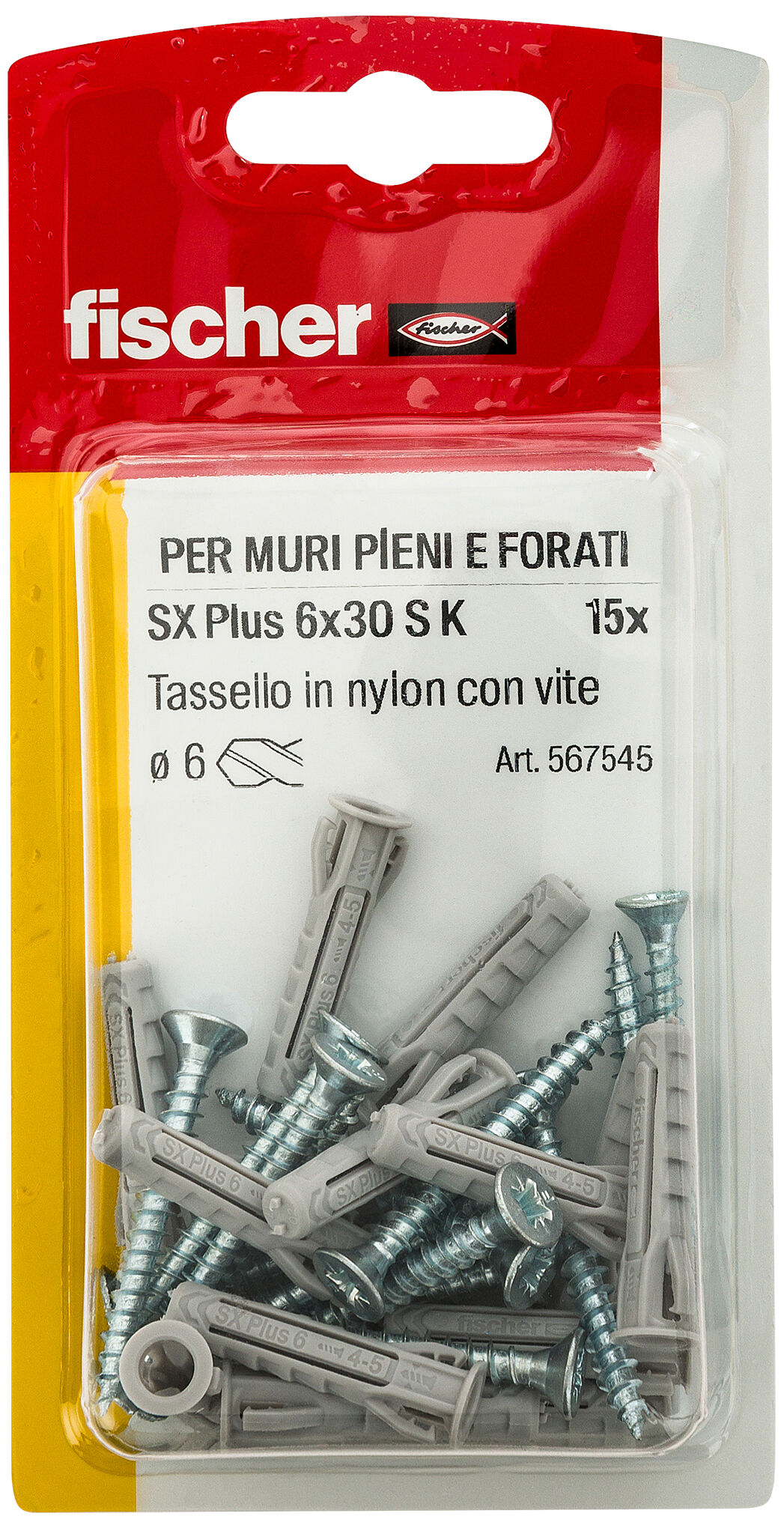 Confezione: "SX Plus 6x30 S Tassello con Vite in Blister"