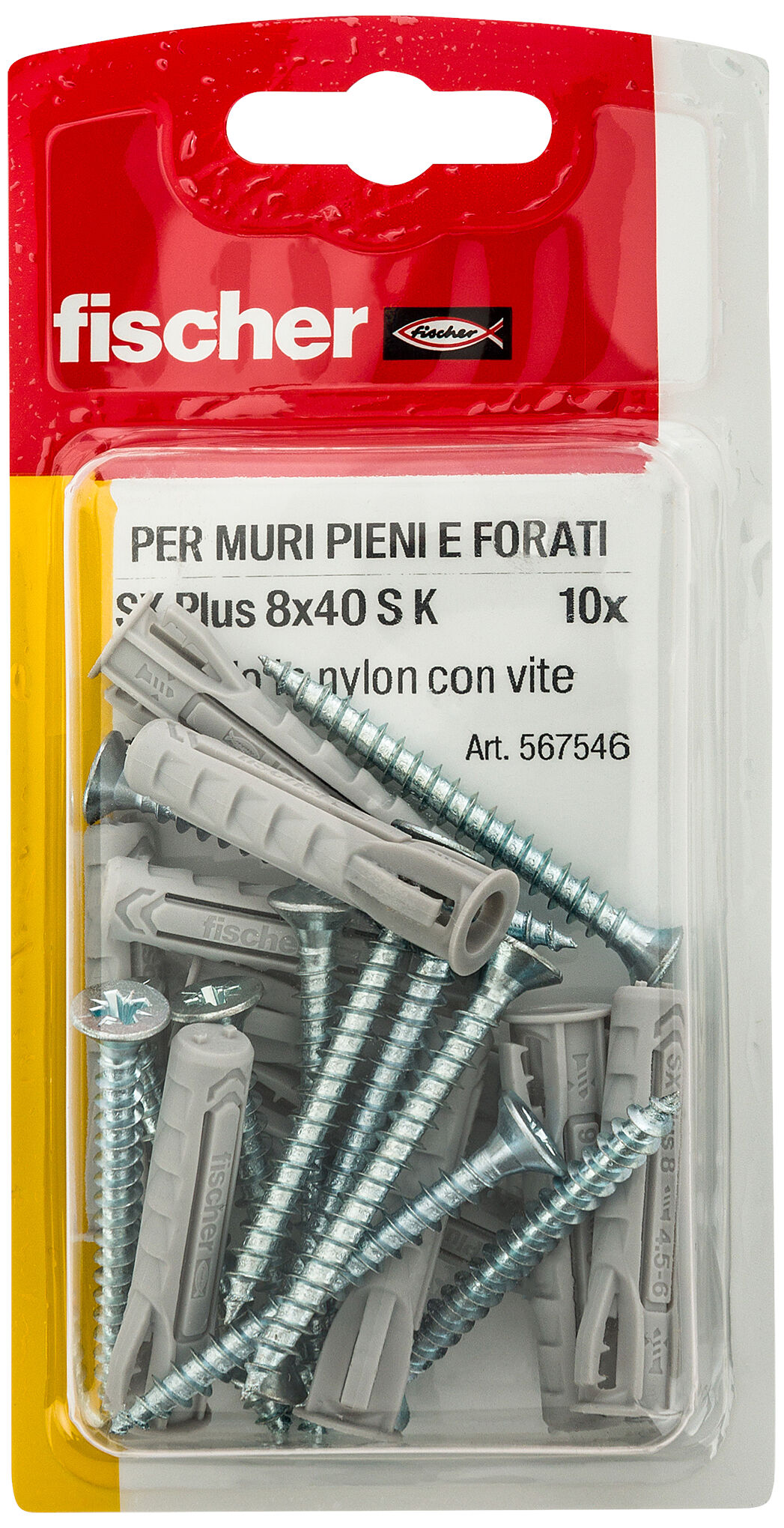 Confezione: "SX Plus 8x40 S Tassello con Vite in Blister"