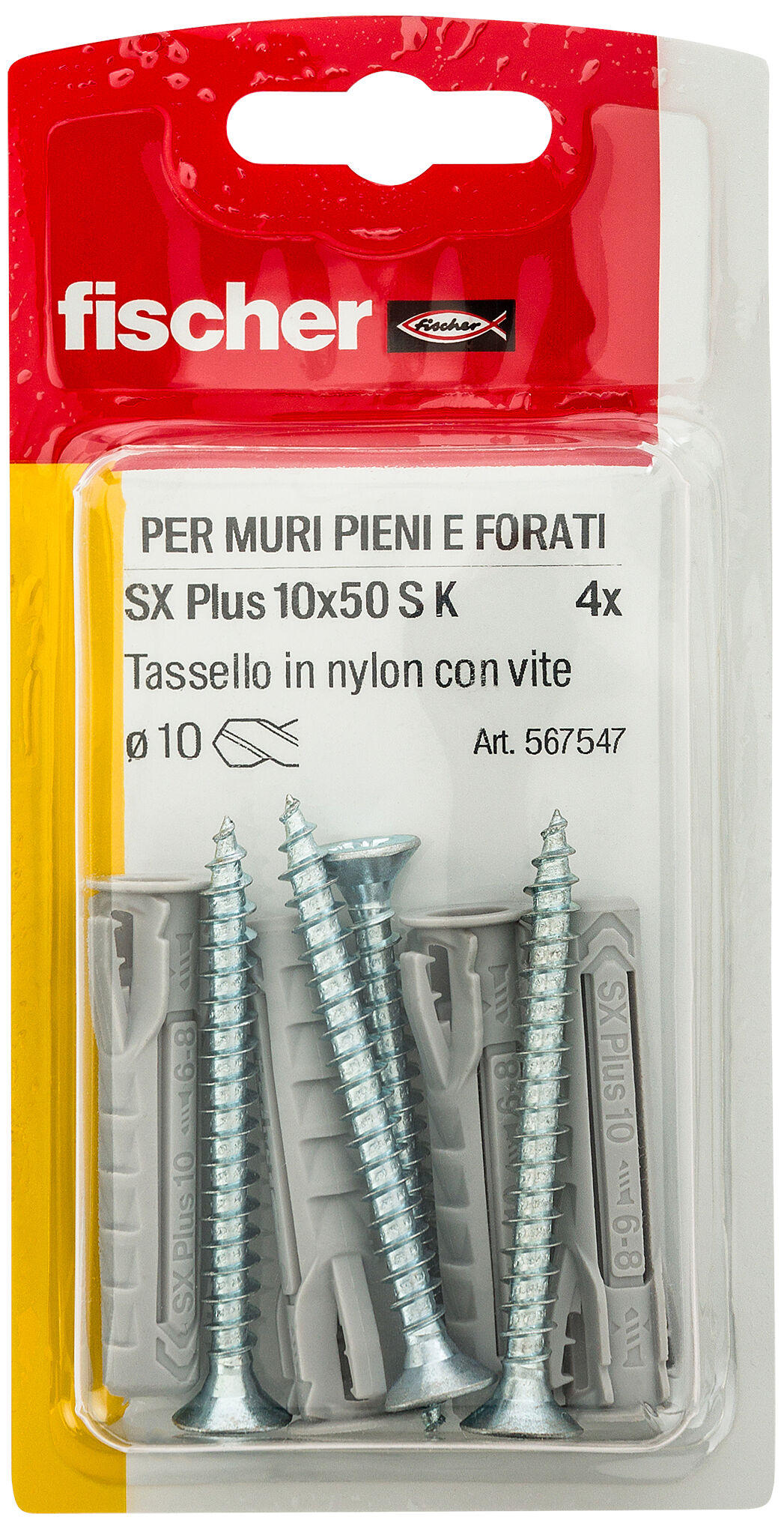 Confezione: "SX Plus 10x50 S Tassello con Vite in Blister"