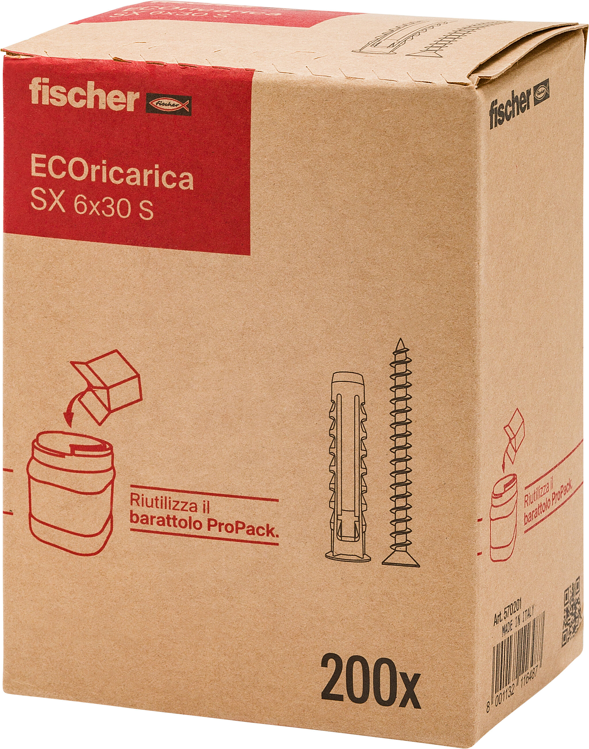 Confezione: "ECOricarica SX 6x30 S 200pz"