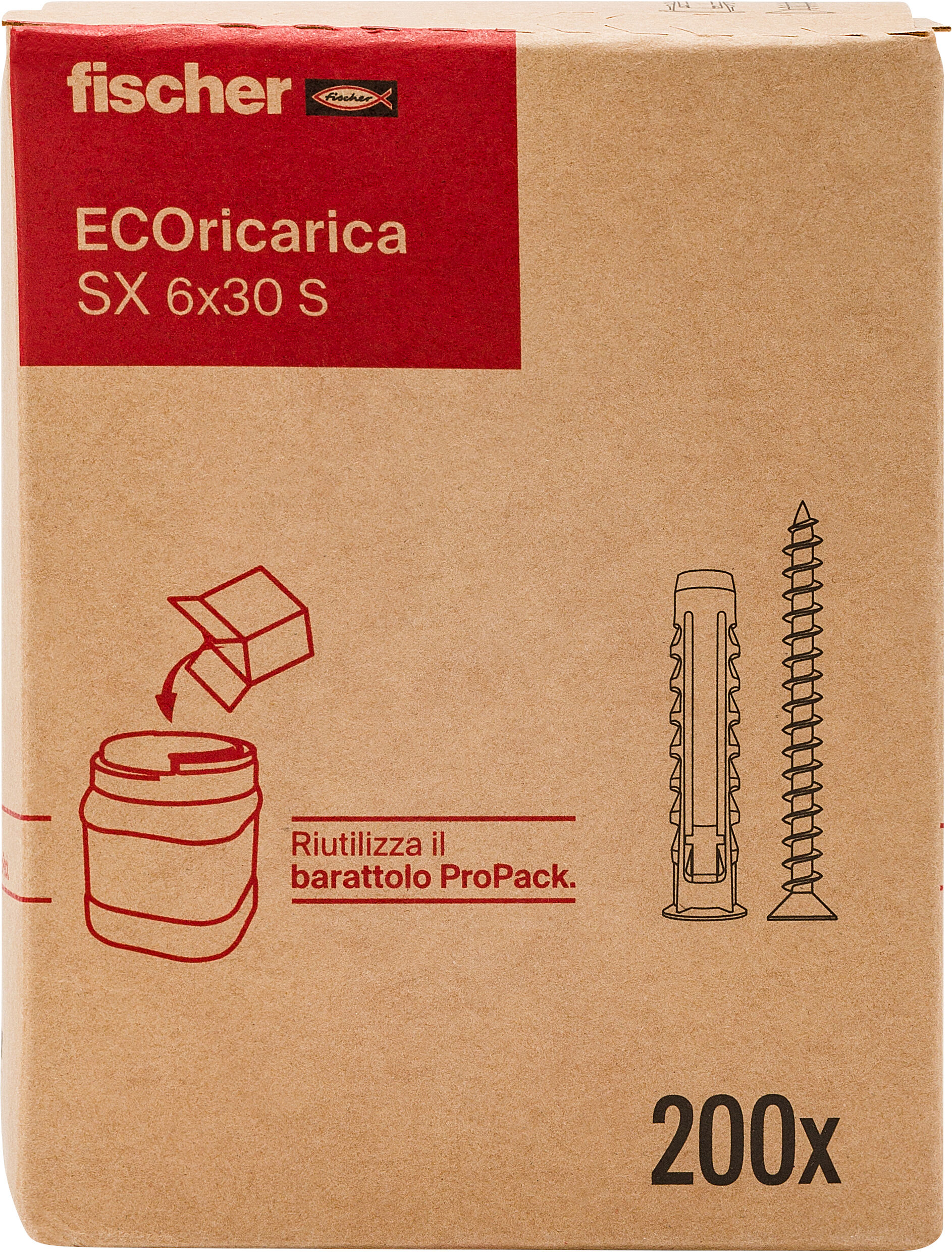 Confezione: "ECOricarica SX 6x30 S 200pz"