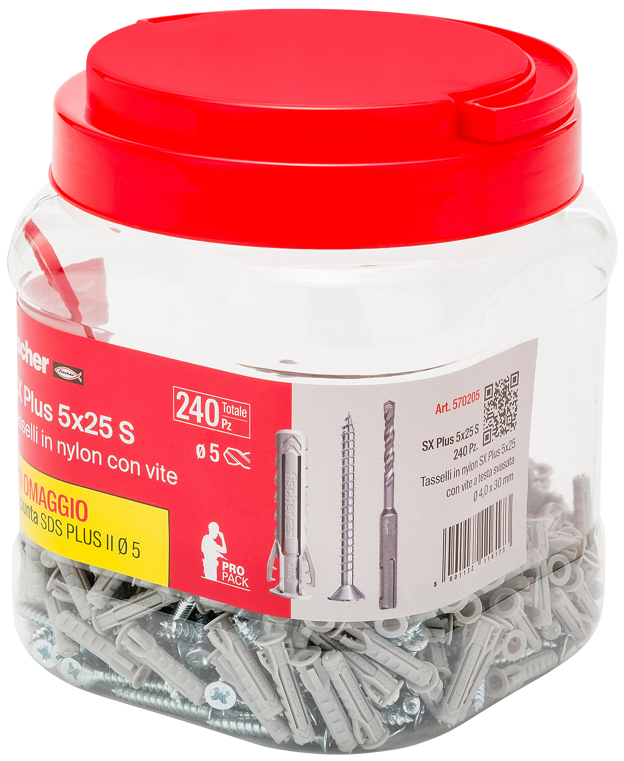 Confezione: "SX Plus 5x25 S con punta, ProPack da 240 pz"