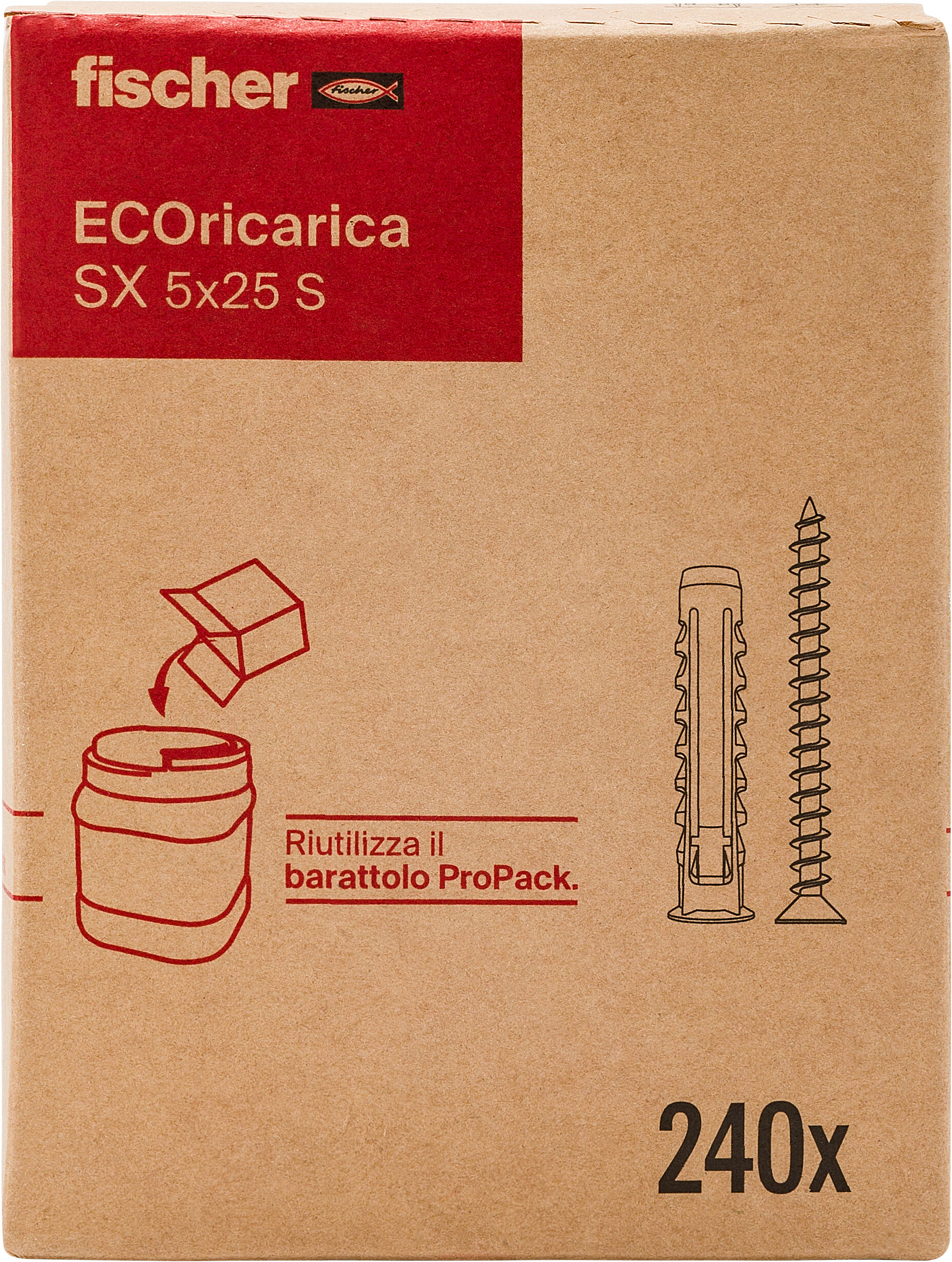 Confezione: "ECOricarica SX 5x25 S 240pz"