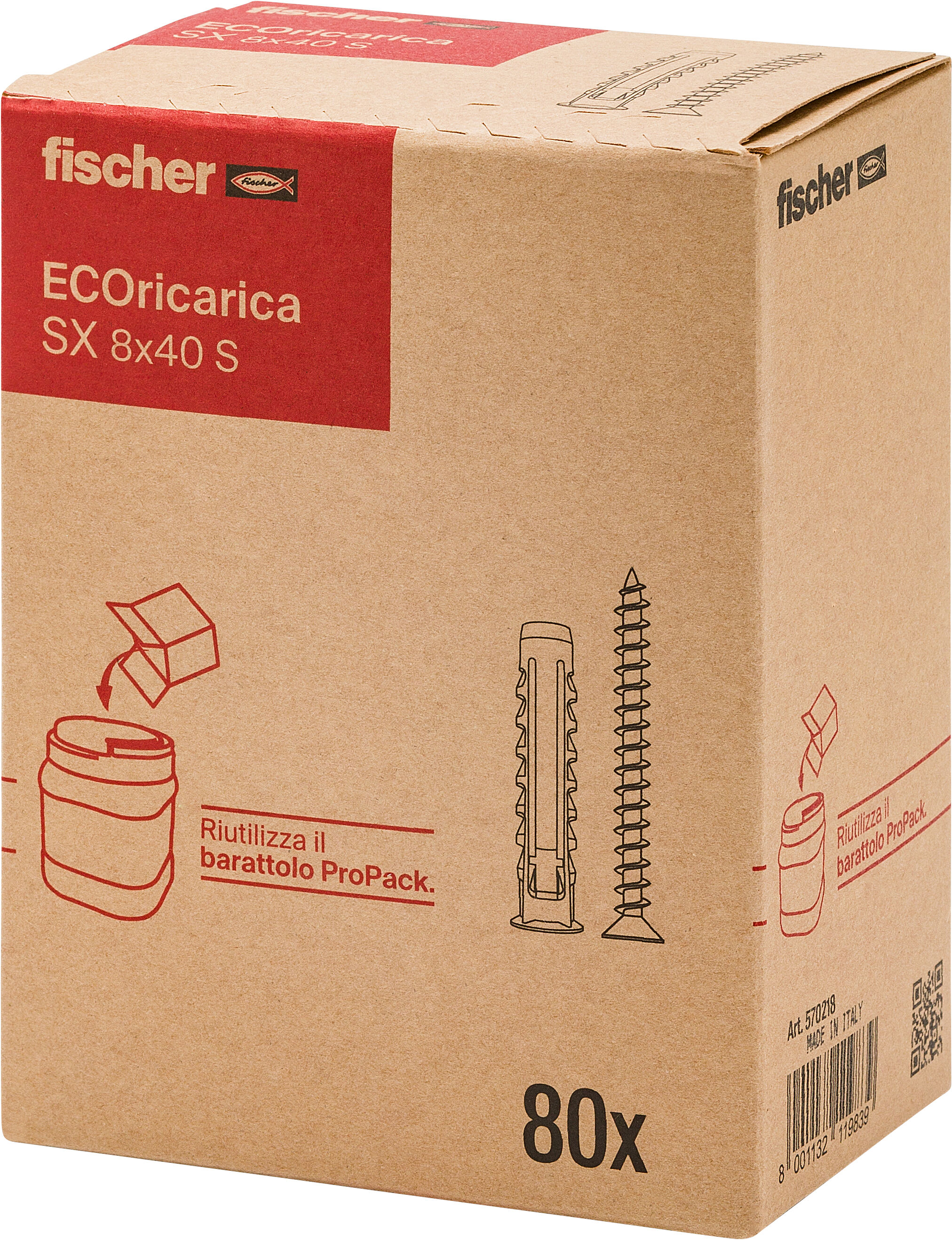 Confezione: "ECOricarica SX 8x40 S 80pz"