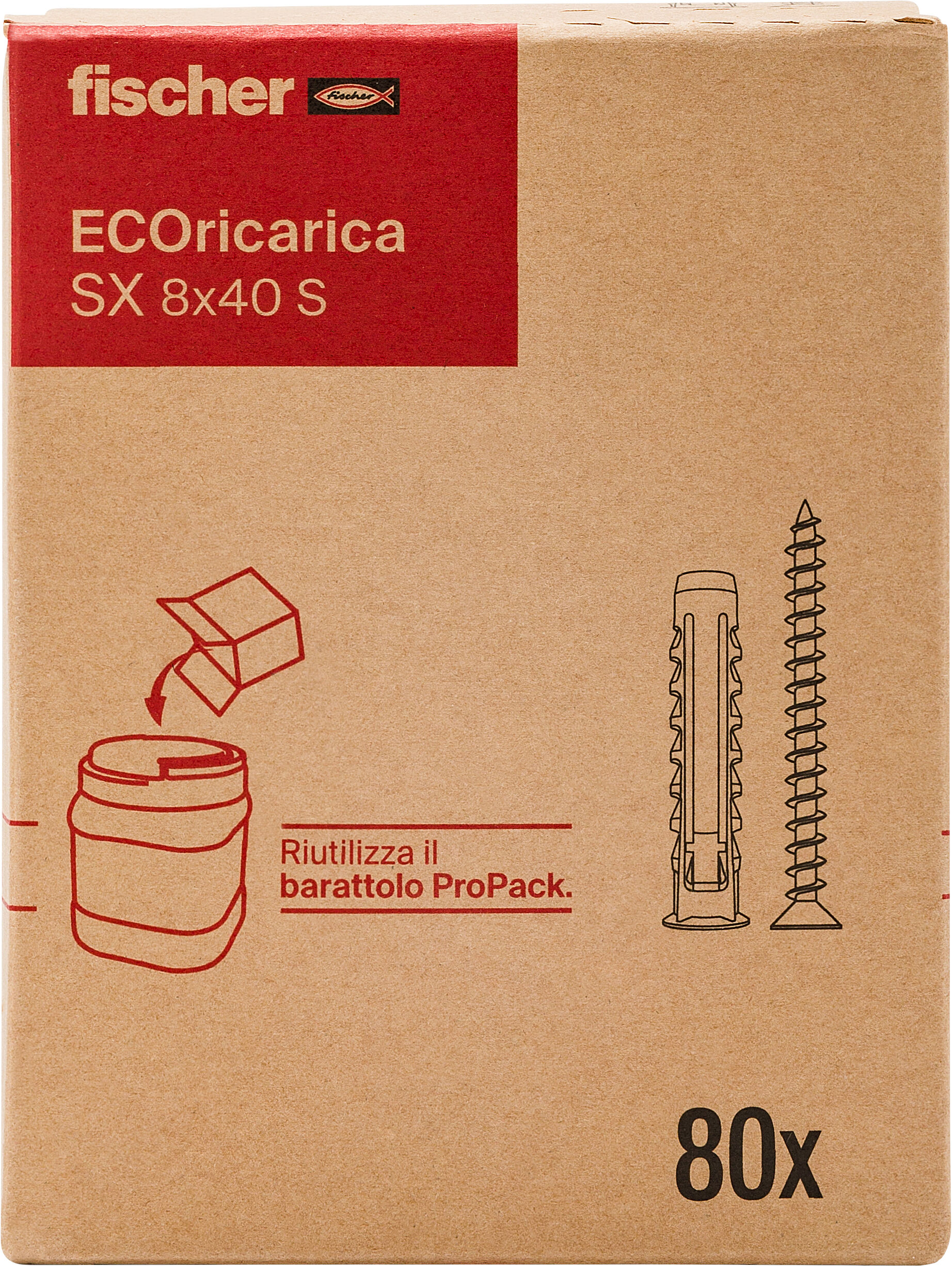Confezione: "ECOricarica SX 8x40 S 80pz"
