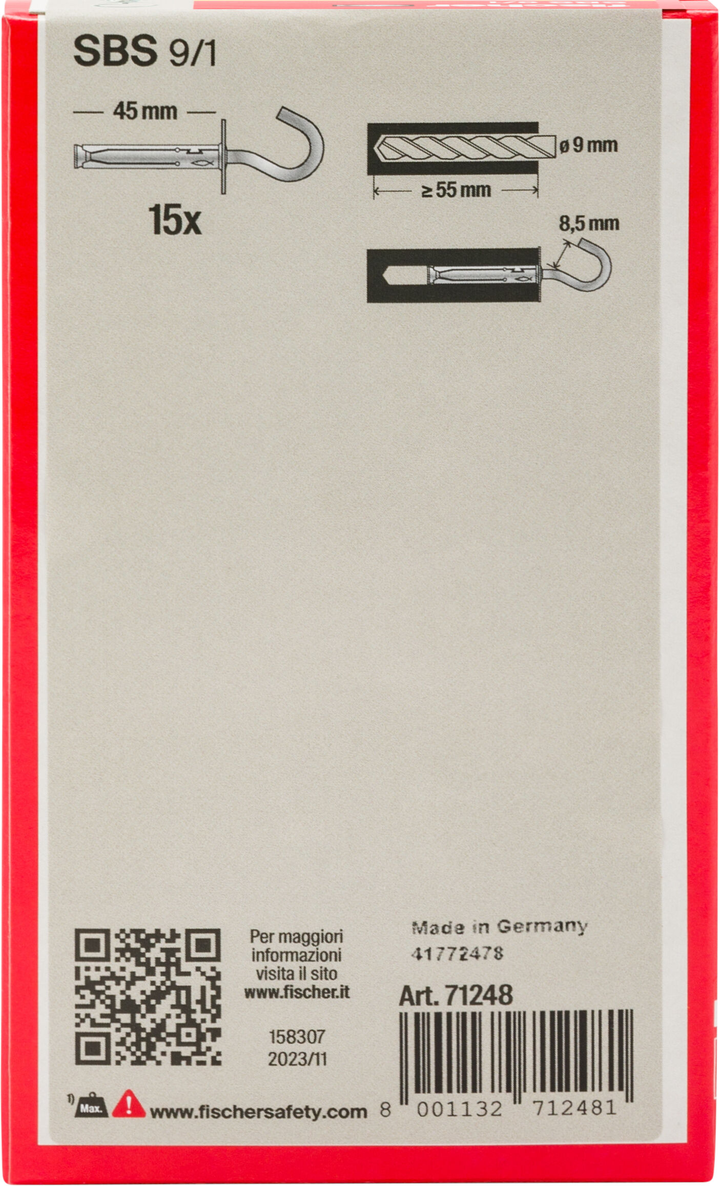 Confezione: "SBS 9/1 Y"