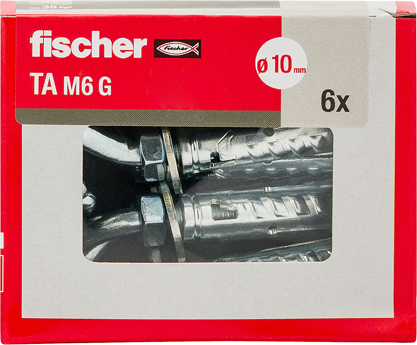 Confezione: "TA M6 G Y Ancorante metallico con gancio"