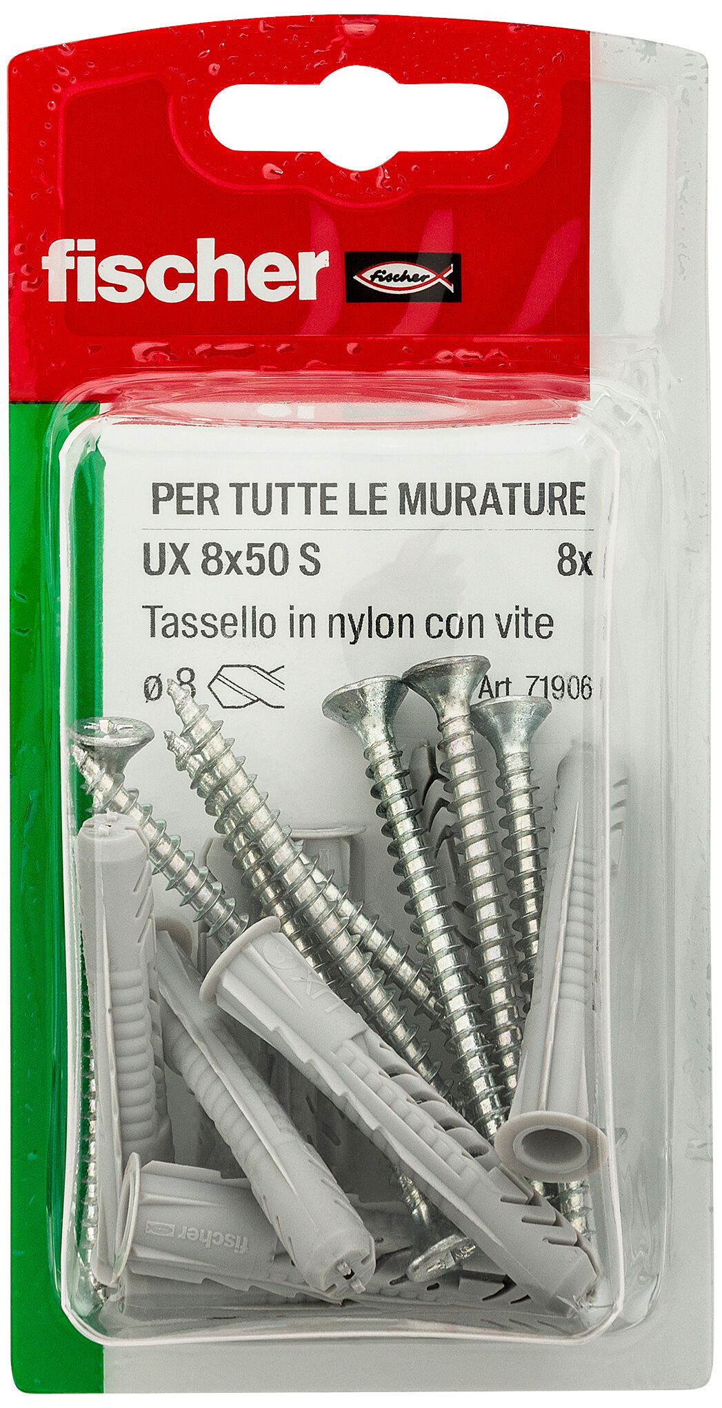 Confezione: "UX 8x50 S tassello con vite in blister"