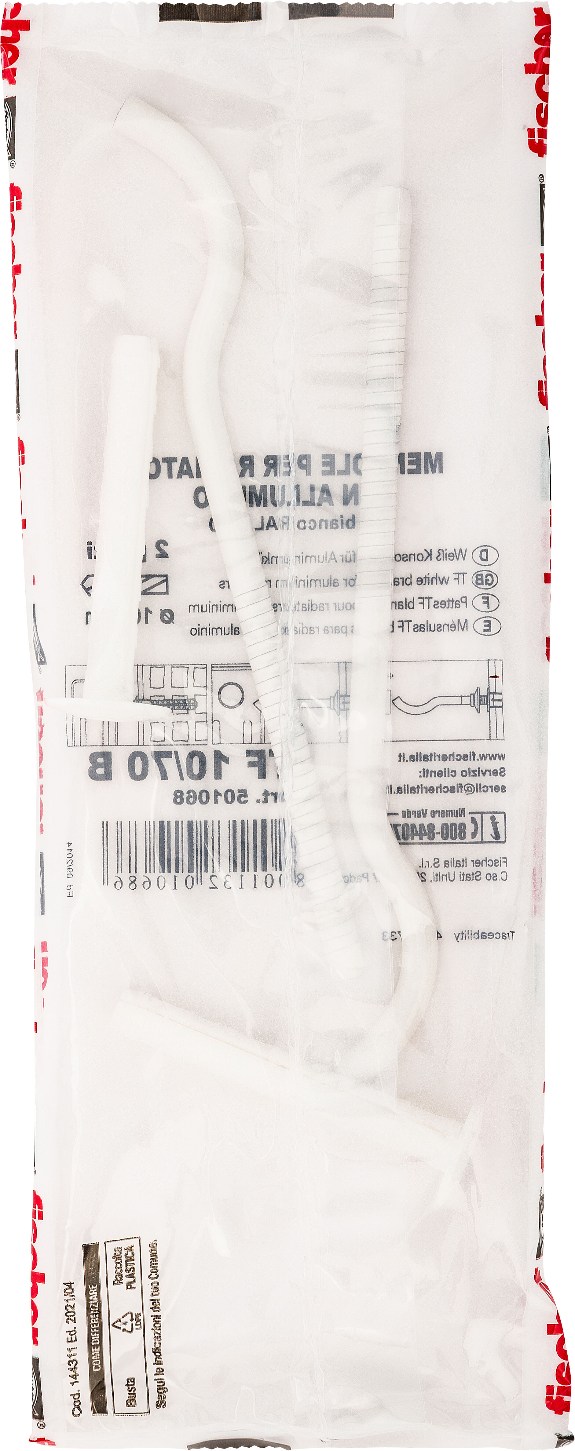 Confezione: "TF 10/70 B mensola per radiatori in alluminio"