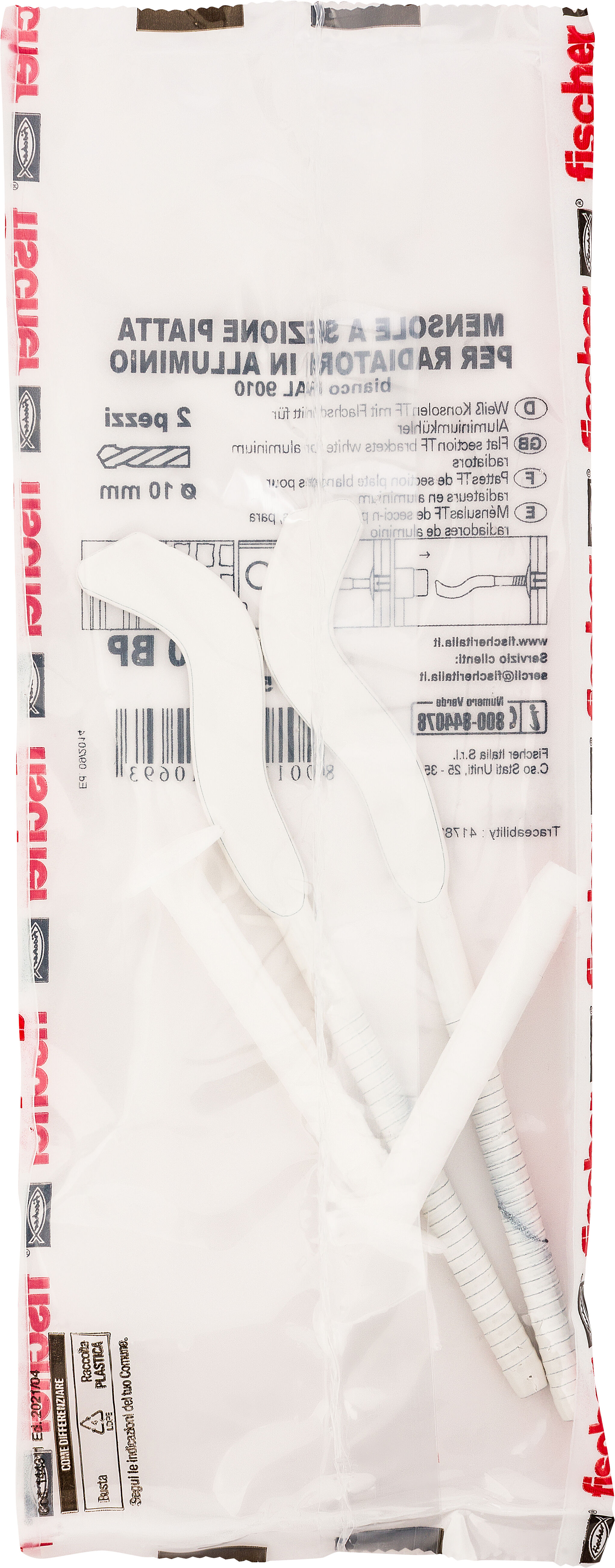 Confezione: "TF 10/70 BP mensola per radiatori in alluminio"