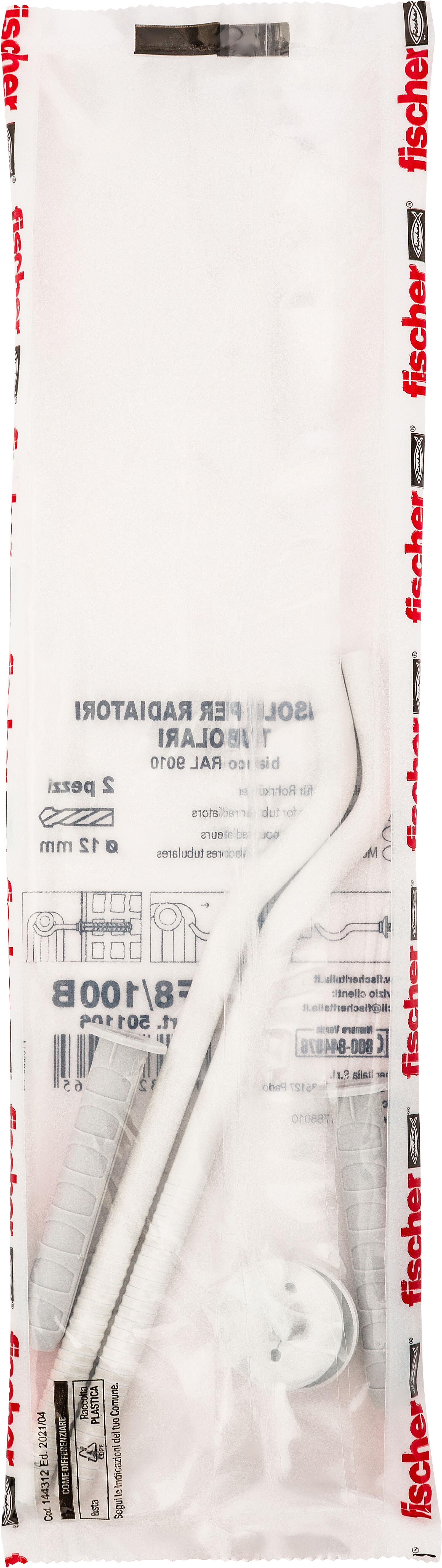 Confezione: "TF 8/100 B mensola per radiatori in alluminio"