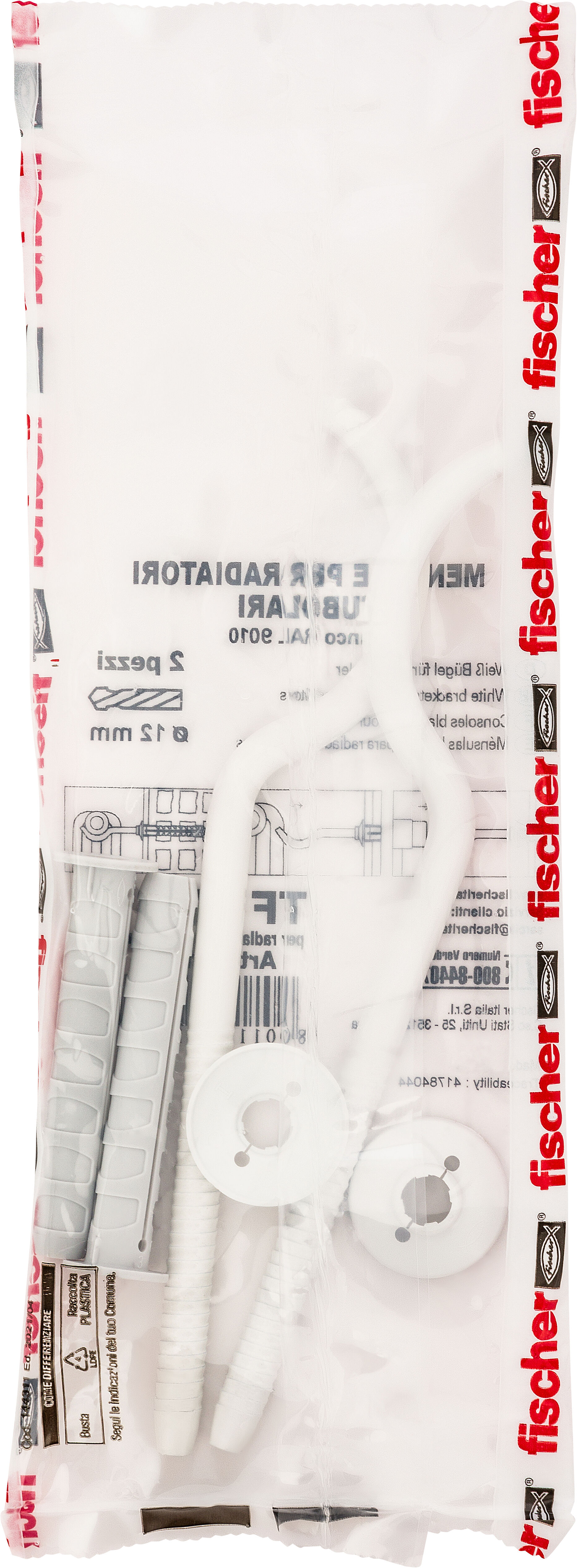 Confezione: "TF 8/85 TMensole a gancio per radiatori tubolari"