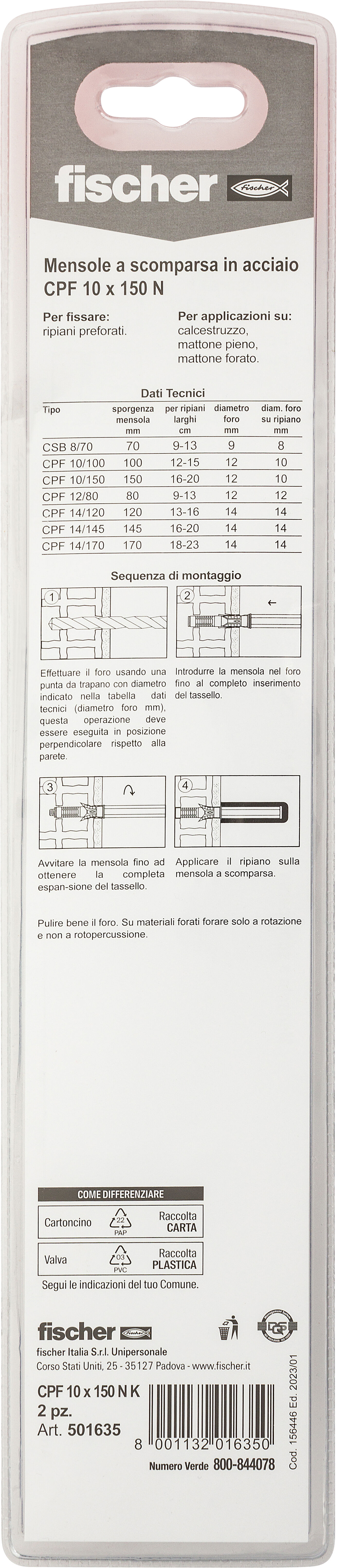 Confezione: "CPF 10 X150 K"