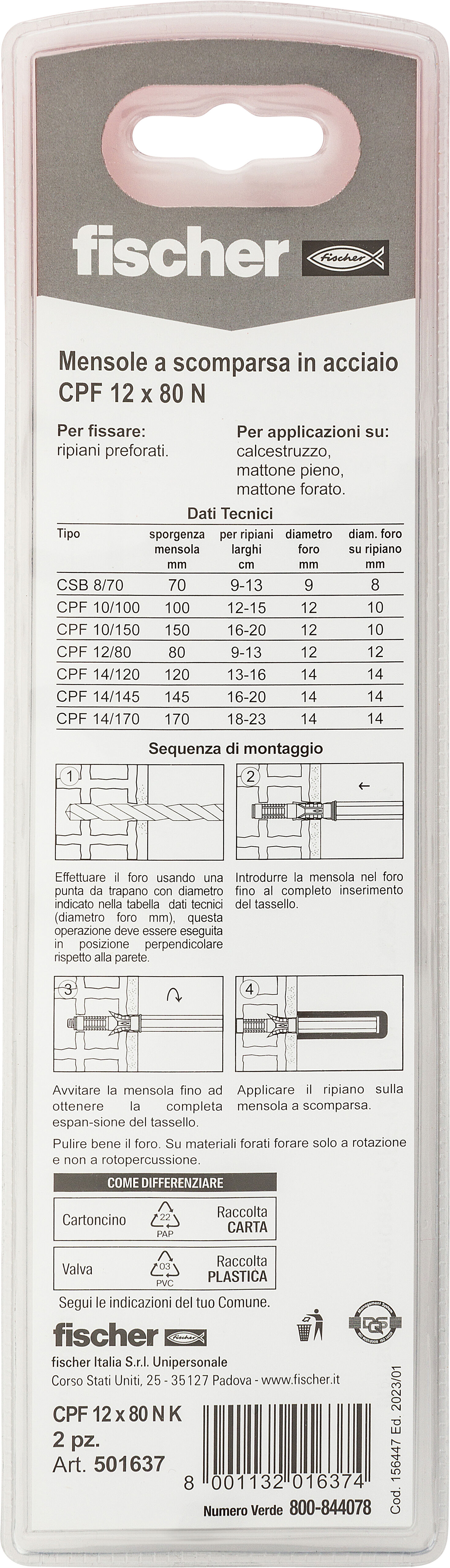 Confezione: "CPF 12 X 80 K"