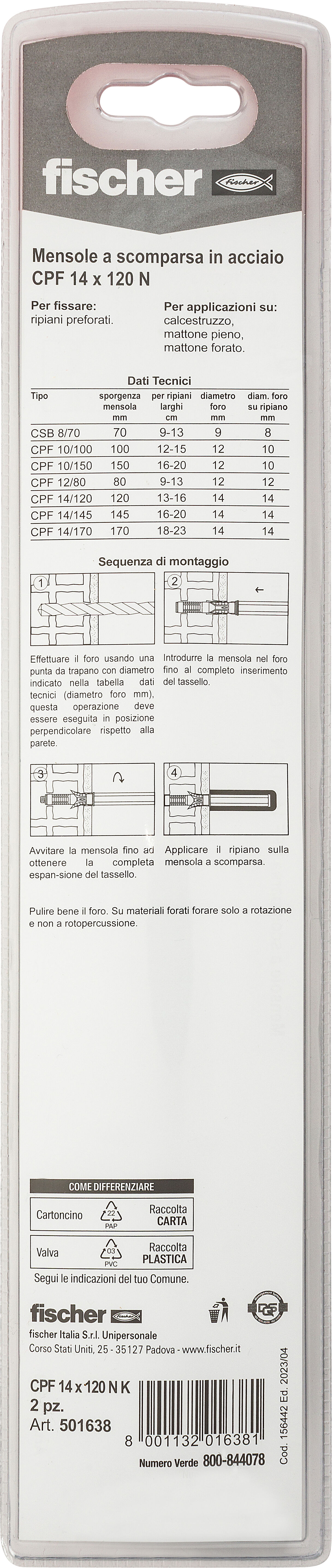 Confezione: "CPF 14 X 120 K"