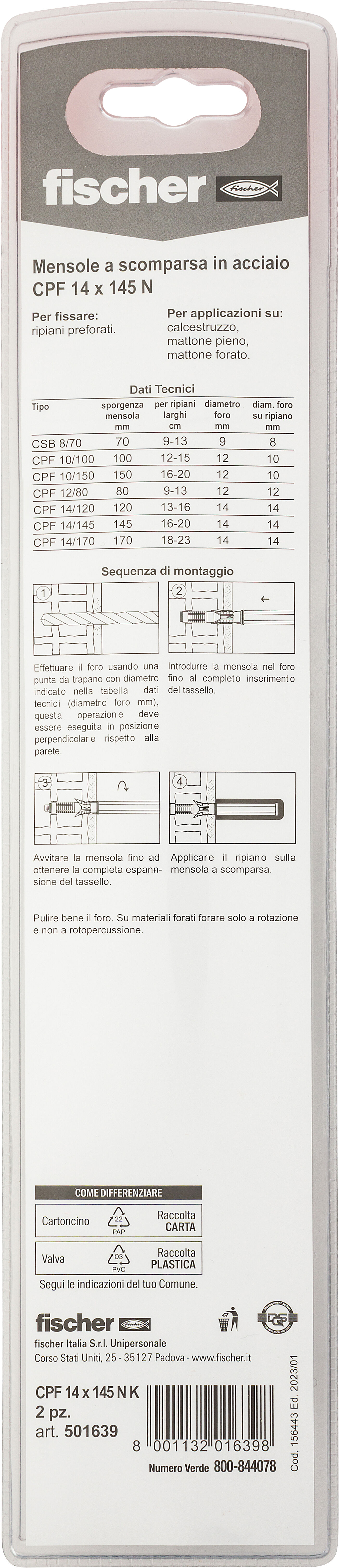 Confezione: "CPF 14 X 145 K"