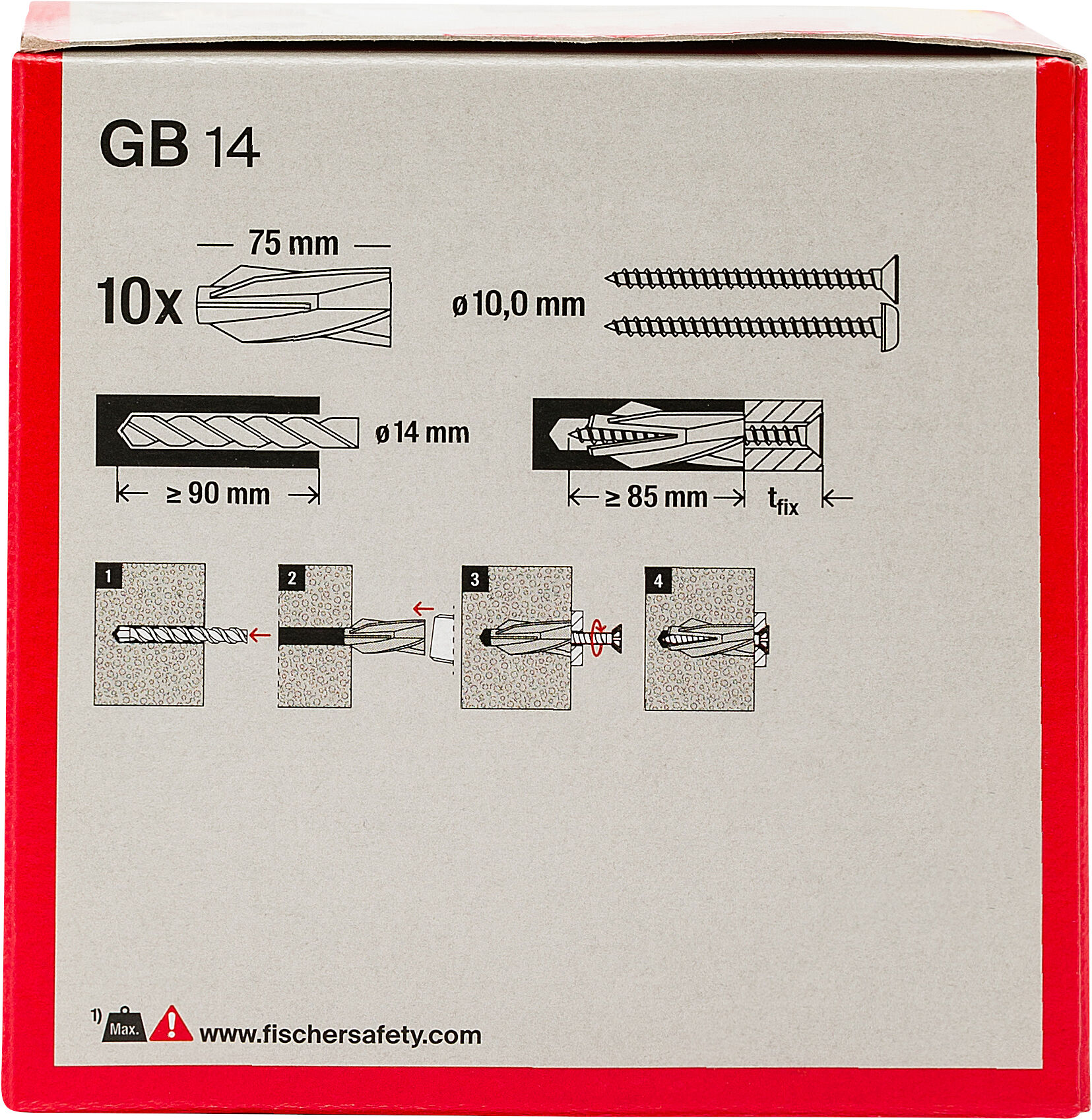 Packaging: "fischer Gasbetonplug GB 14"