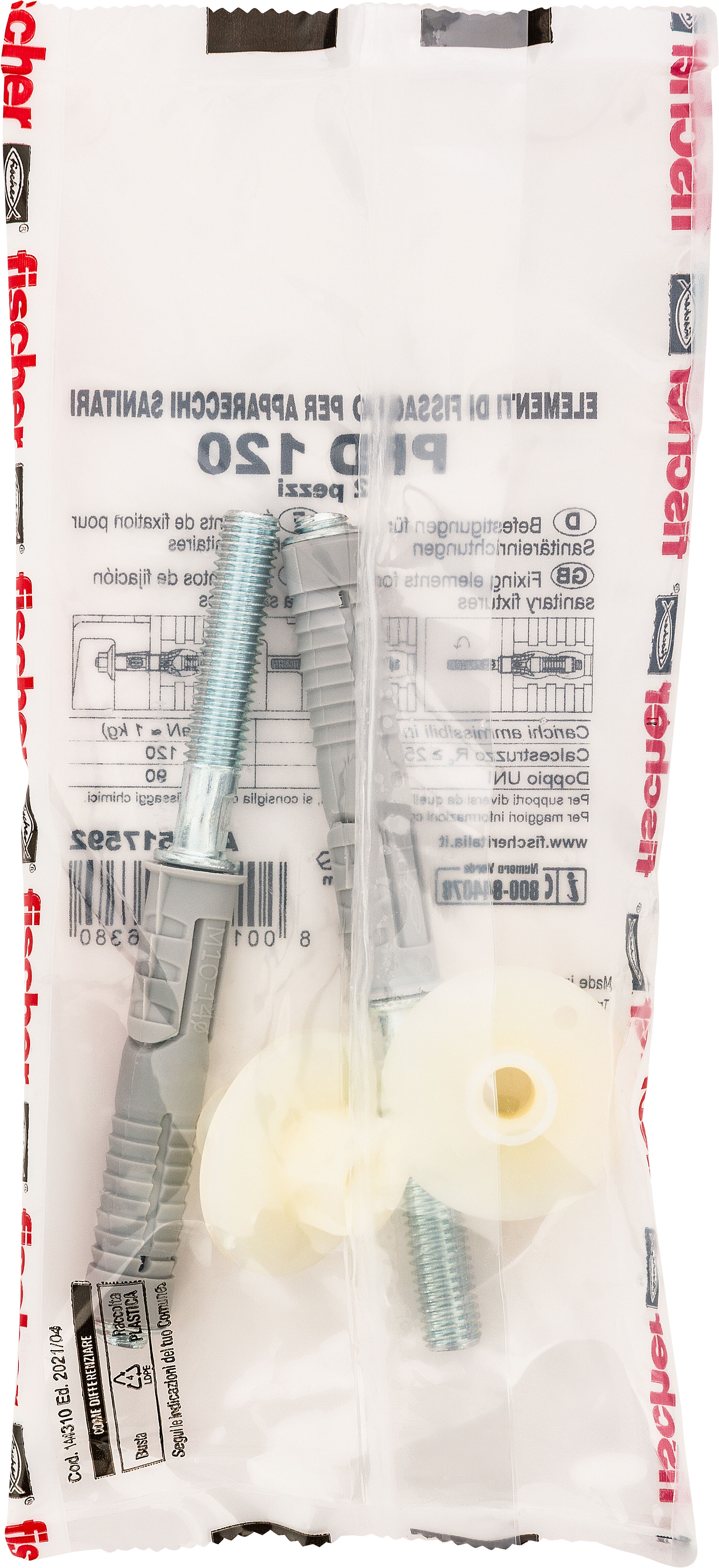 Confezione: "PFD 120 Fissaggio per Lavabi"