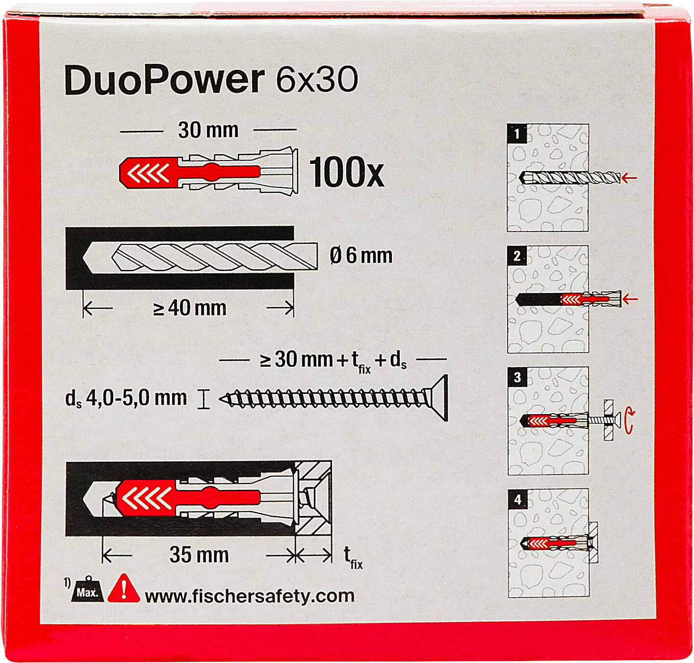 Confezione: "DuoPower 6x30 tassello"