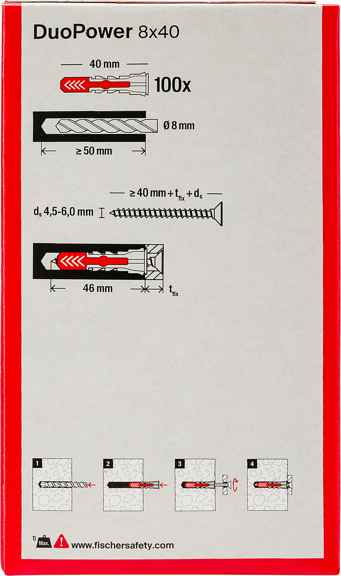 Confezione: "DuoPower 8x40 tassello"