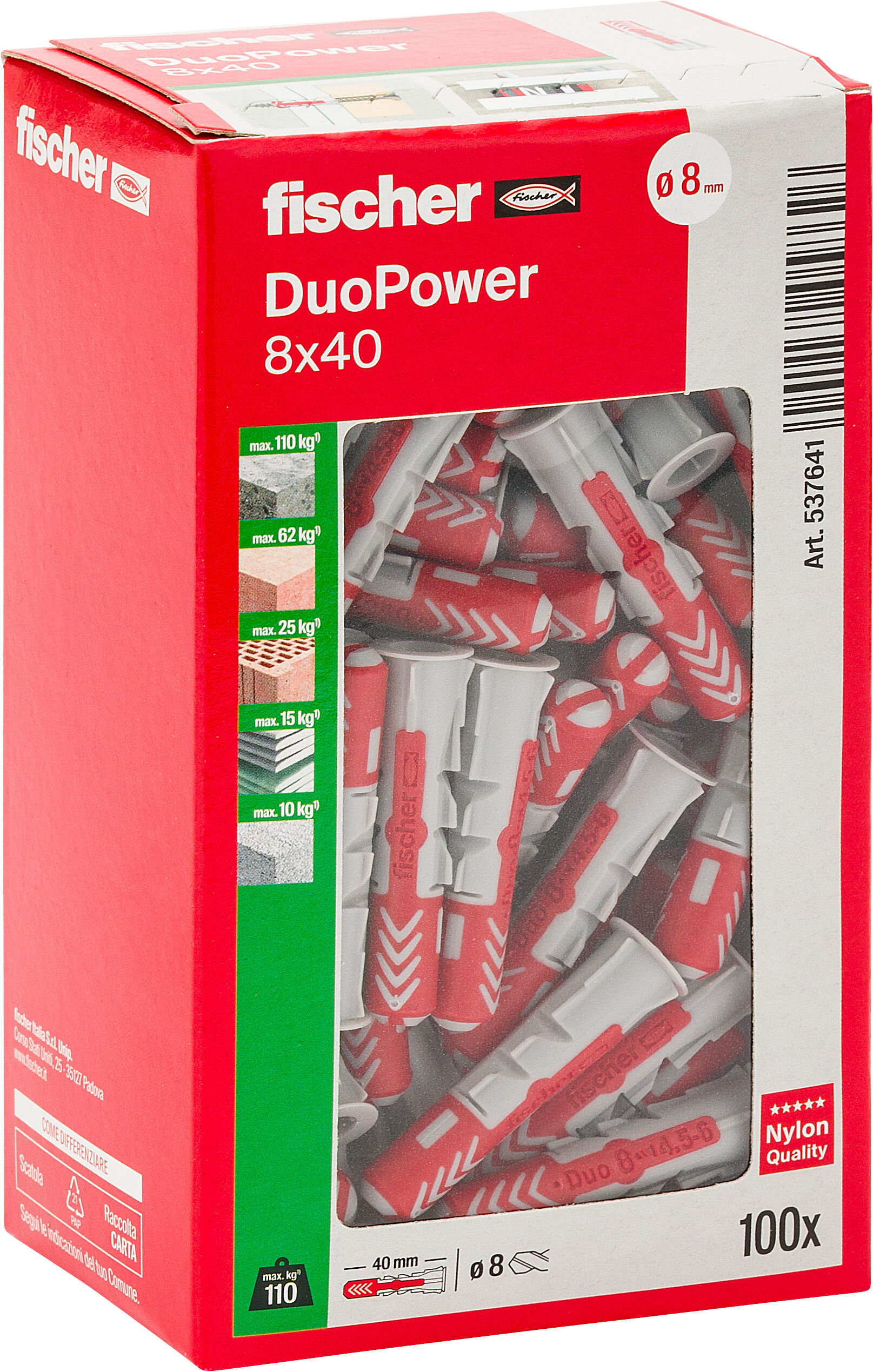 Confezione: "DuoPower 8x40 tassello"