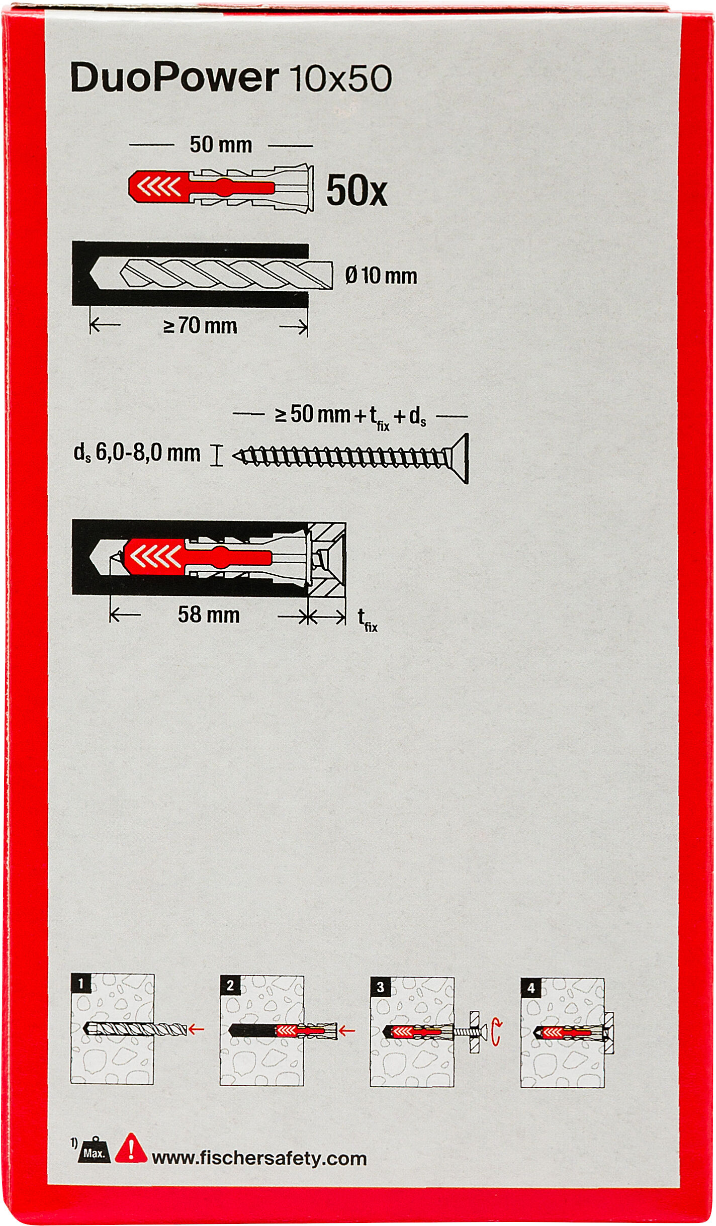 Packaging: "fischer DuoPower 14 x 70"