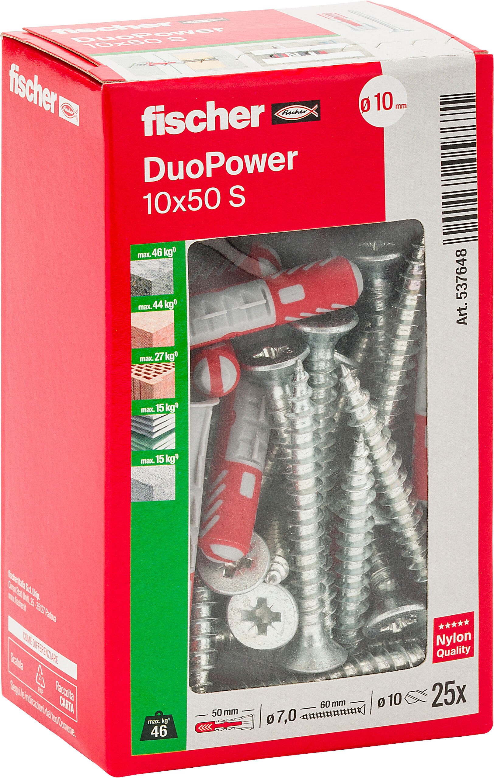 Tappi Di Espansione Fischer DuoPower 10x50 Mm - 720 Pezzi | Universali Per Fissaggi In Muratura E Vuoto - Foto 5