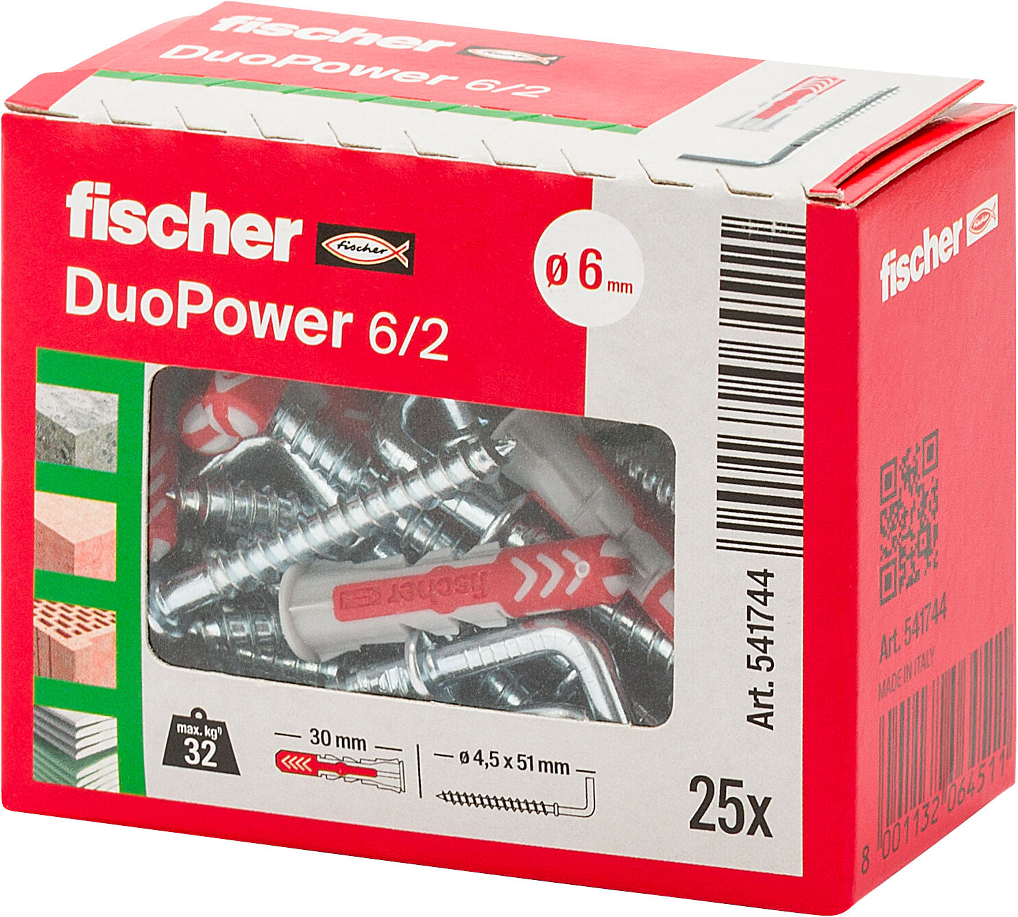 Confezione: "DuoPower 6/2 tassello con gancio medio"