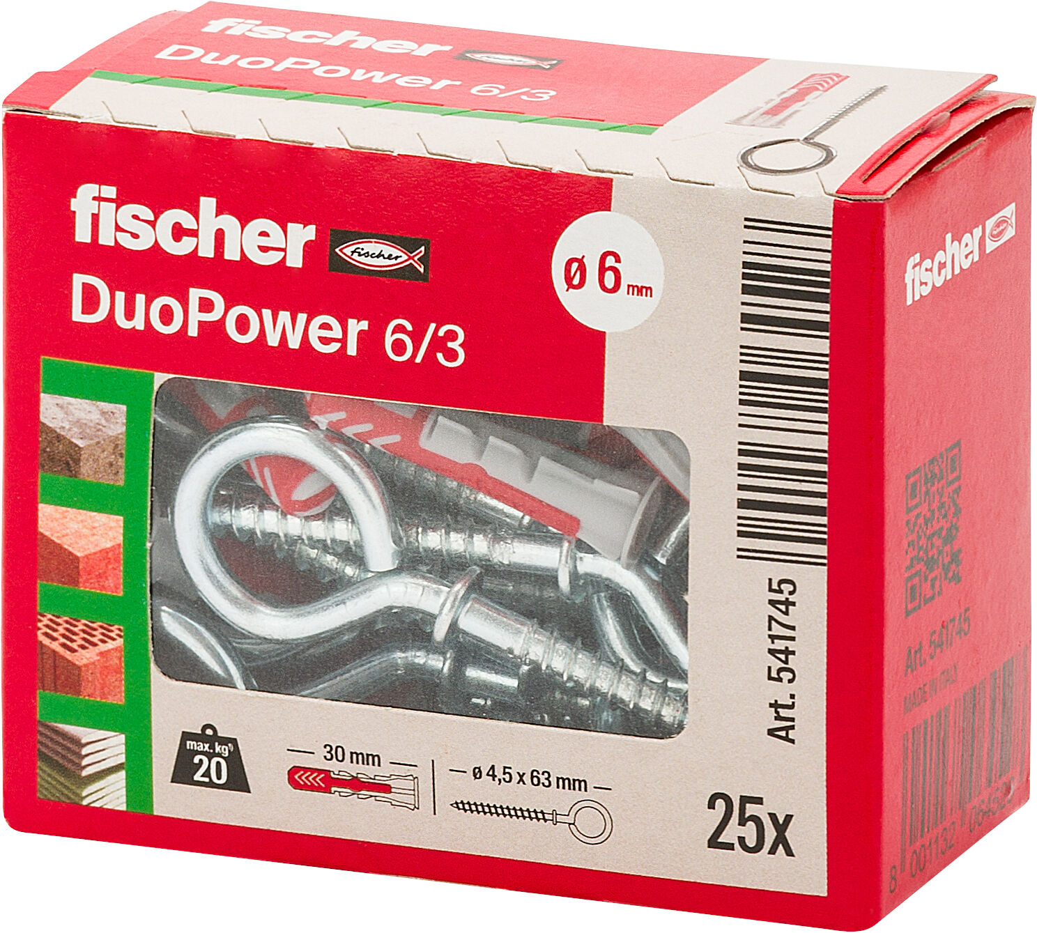 Confezione: "DuoPower 6/3 tassello con occhiolo chiuso"