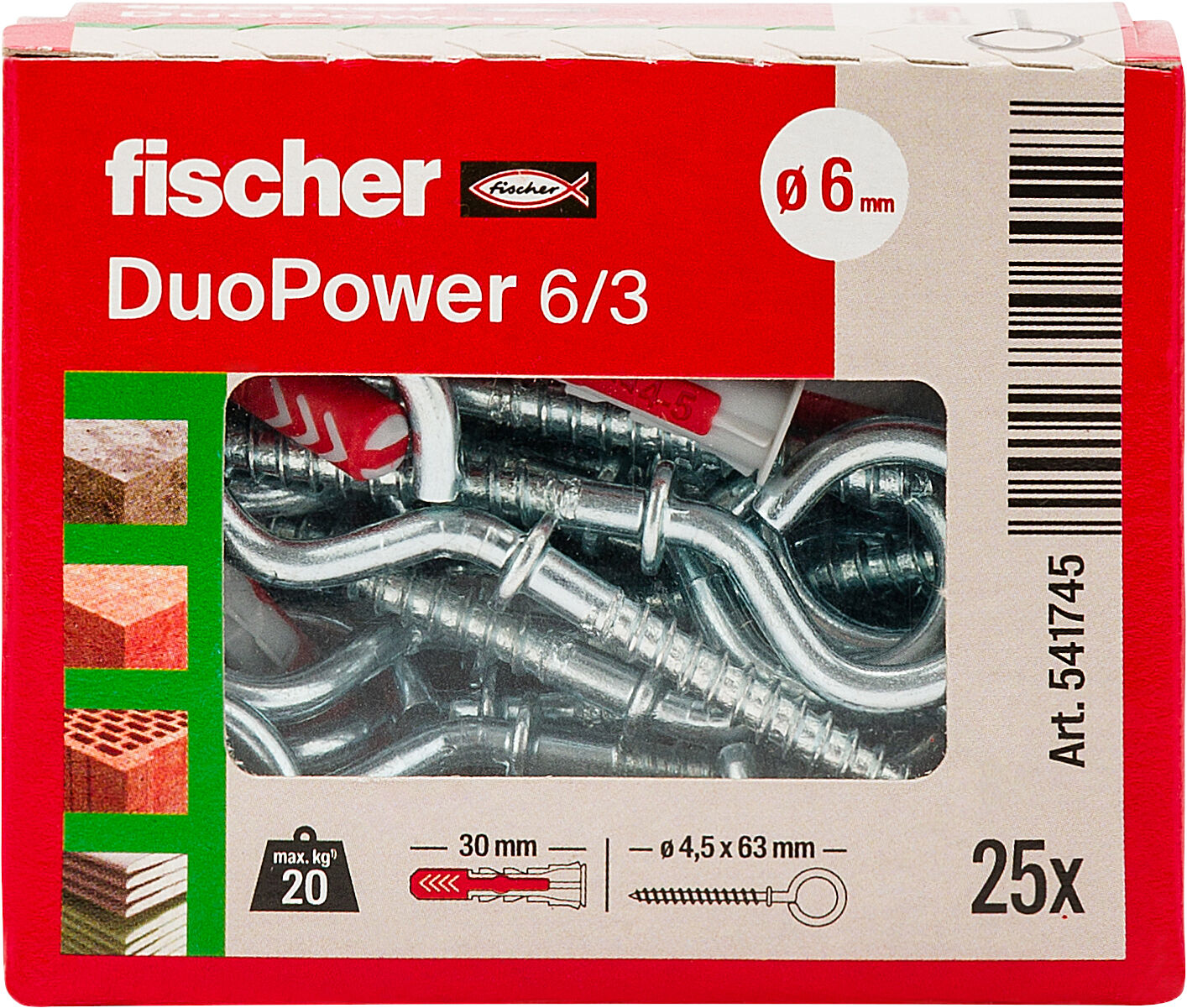 Confezione: "DuoPower 6/3 tassello con occhiolo chiuso"