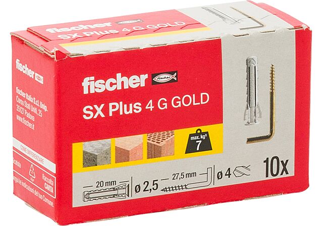 Confezione: "SX Plus 4x20 G Gold Tassello con Gancio Oro"