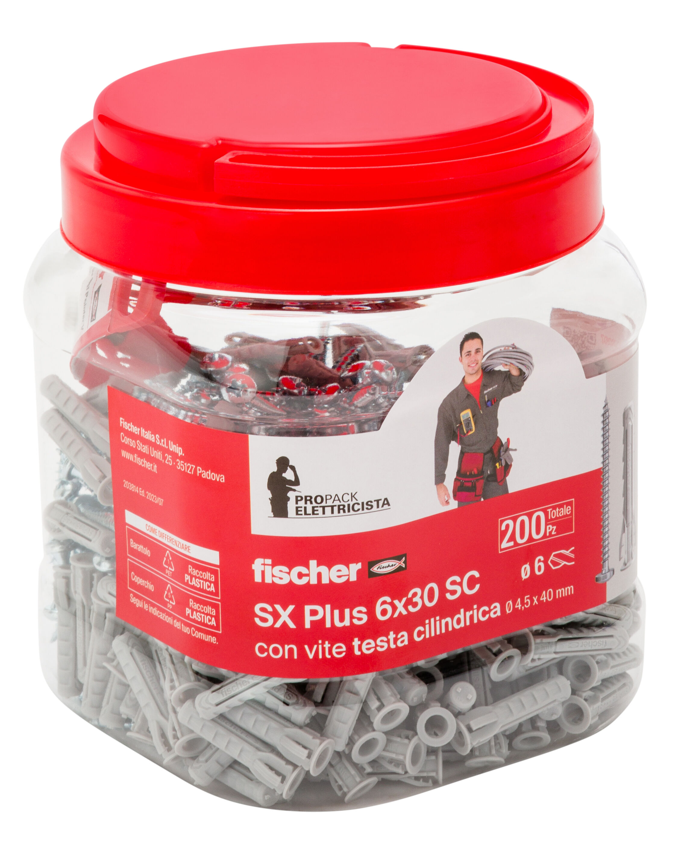 Confezione: "SX Plus 6x30 SP Tassello con Vite testa cilindrica in ProPack"