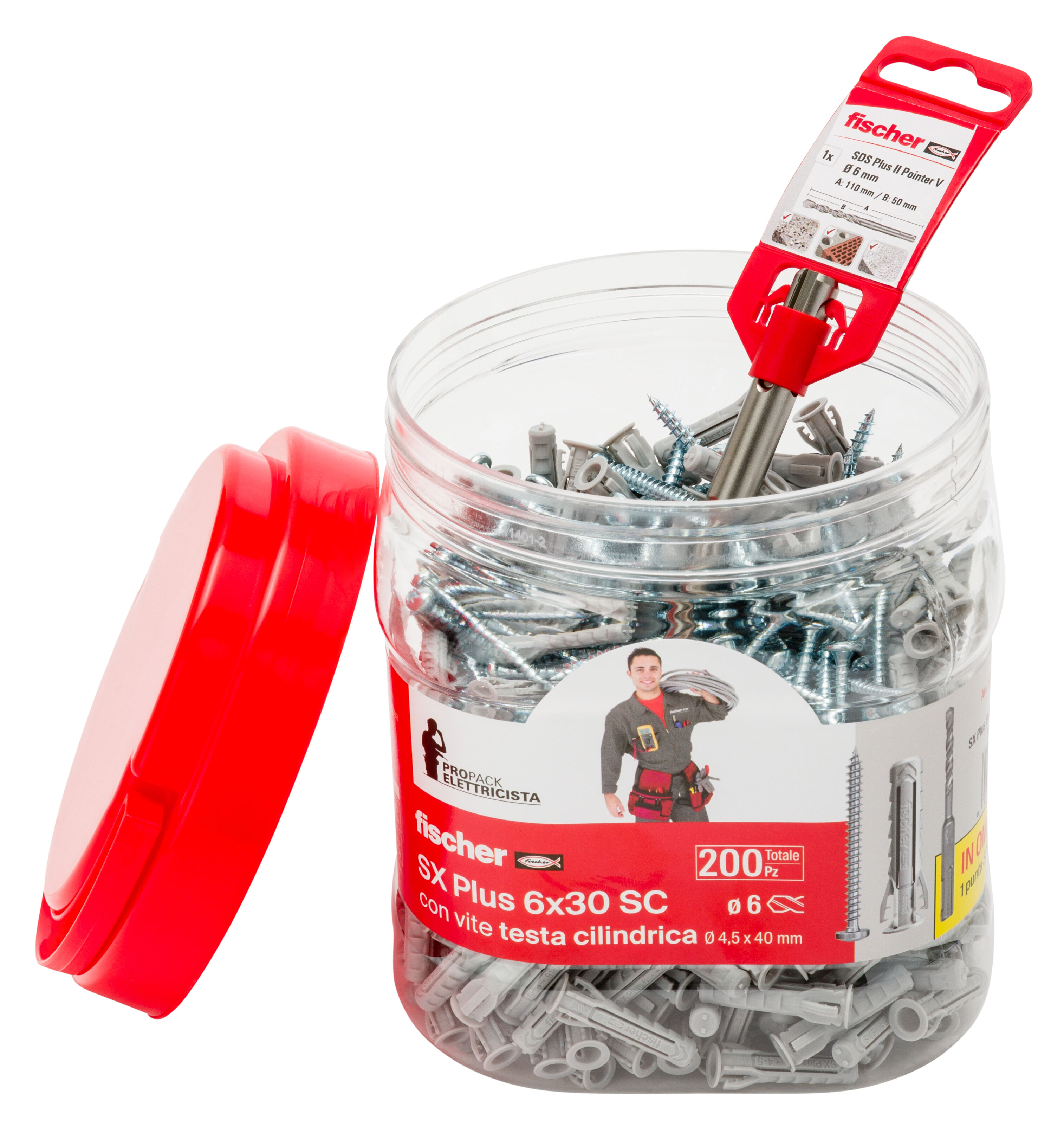 Confezione: "SX Plus 6x30 SP Tassello con Vite testa cilindrica in ProPack"