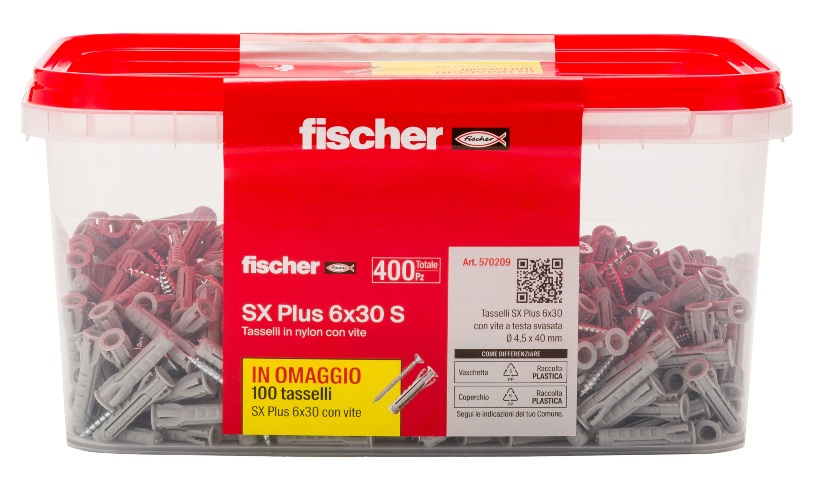 Confezione: "SX Plus 6x30 S vaschetta da 400 pz"