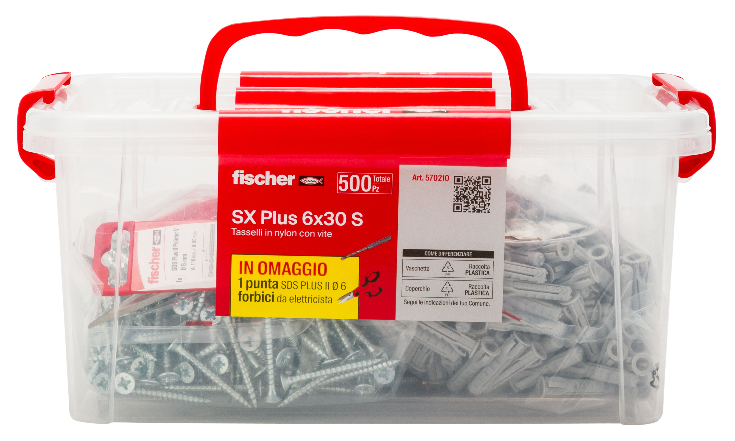 Confezione: "SX Plus 6x30 S con punta, vaschetta da 500 pz"