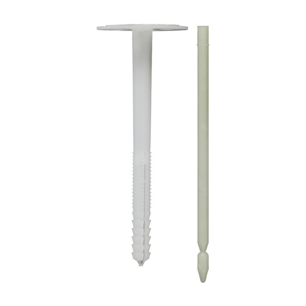 Elementi di fissaggio per pannelli isolanti calibro 40 Dsh dimensioni 10 x 90, con chiodi in plastica KE 32492