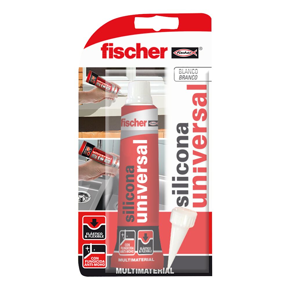 fischer - silicona transparente acética profesional para sellar