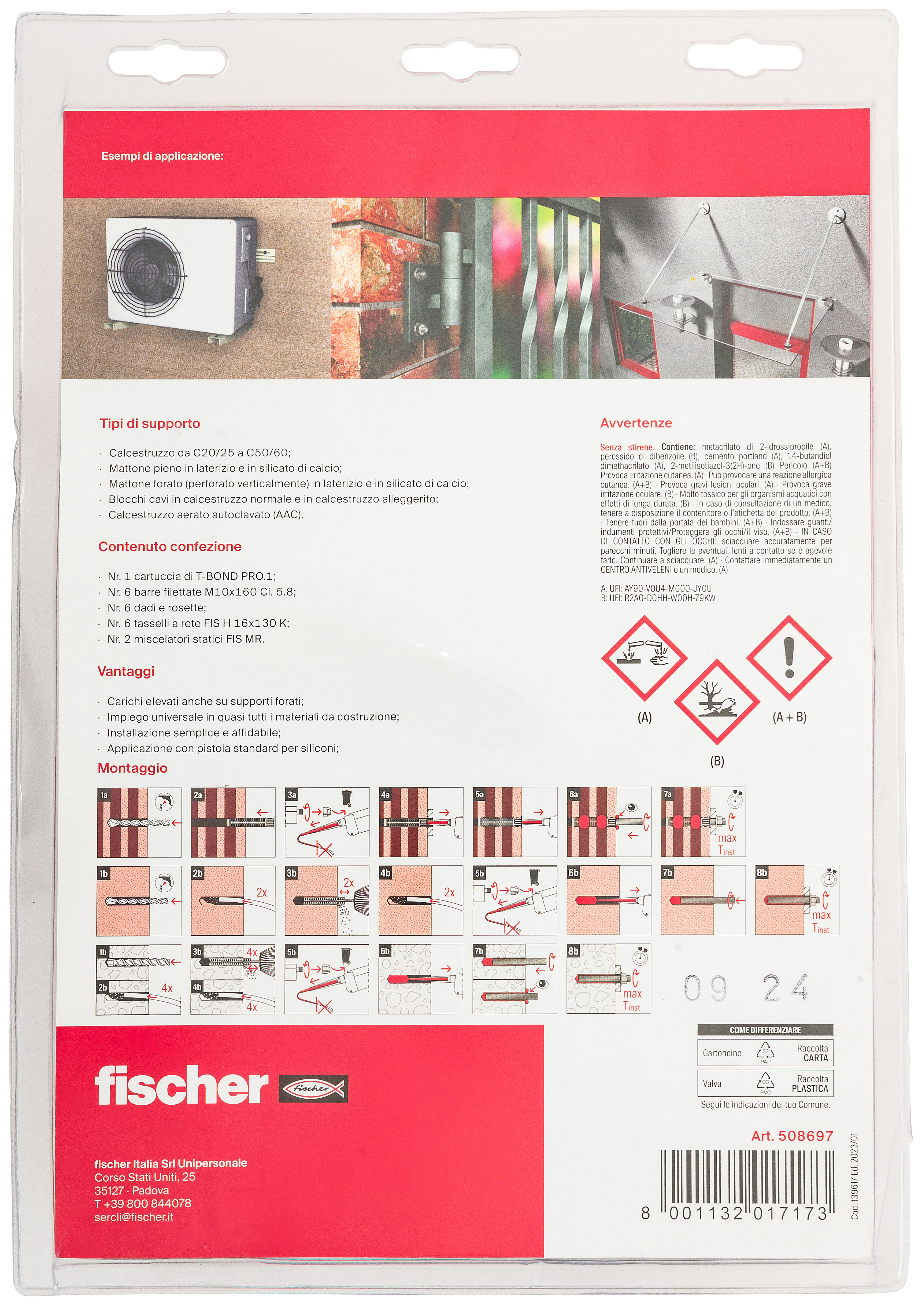 Foto Prodotto: "T-BOND PRO.1 Kit di fissaggio per Carichi Pesanti"