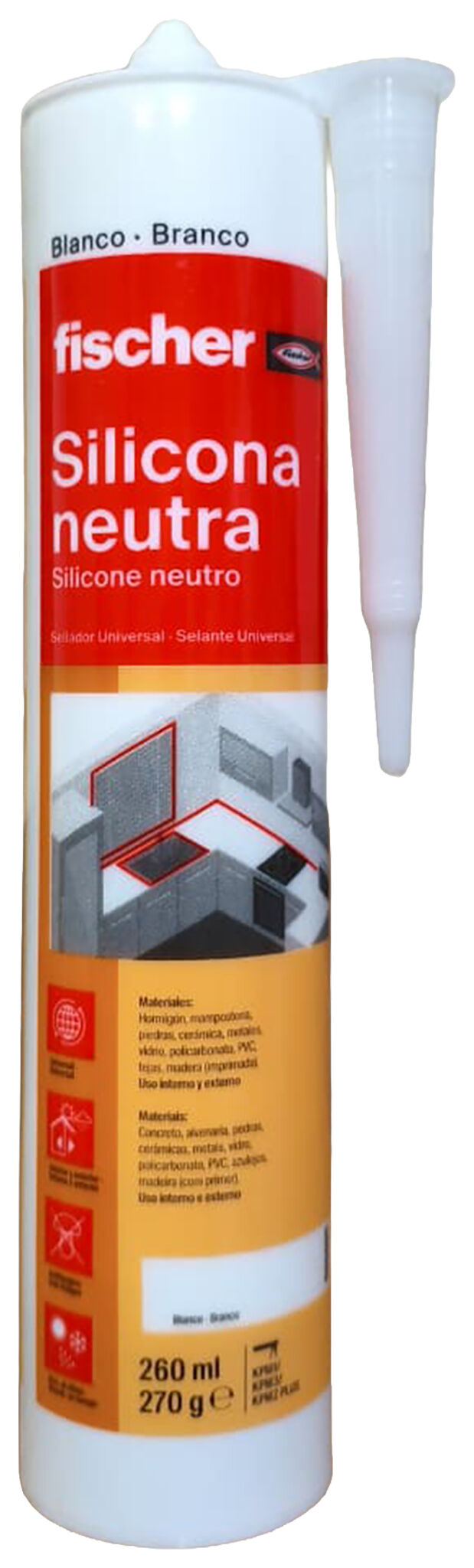 Product Picture: "Silicone Neutro Branco 260 ml fischer"