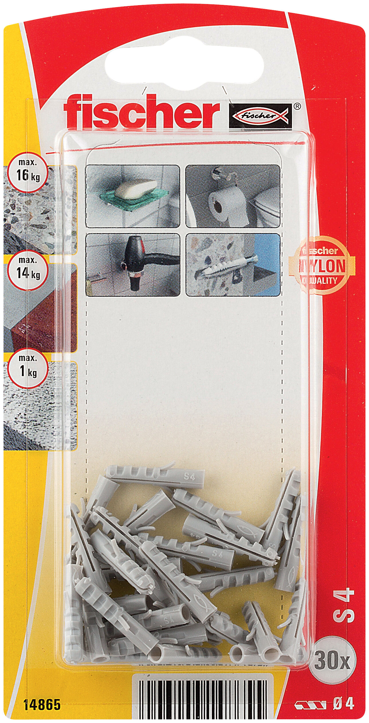 Packaging: "fischer Expansion plug S 4"