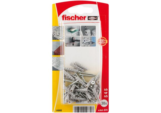 Συσκευασία: "fischer S 4 S Νάιλον βύσμα με βίδα σε blister"